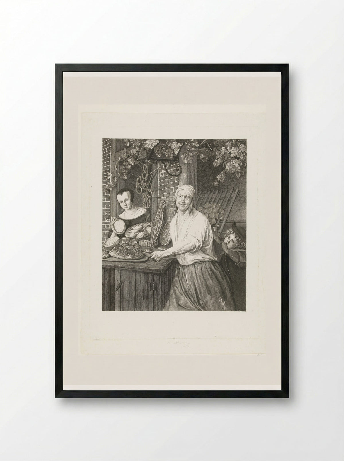 Bakkersechtpaar Arent Oostwaard en Catharina Keizerswaard - Joannes Bemme - Framed Print Black