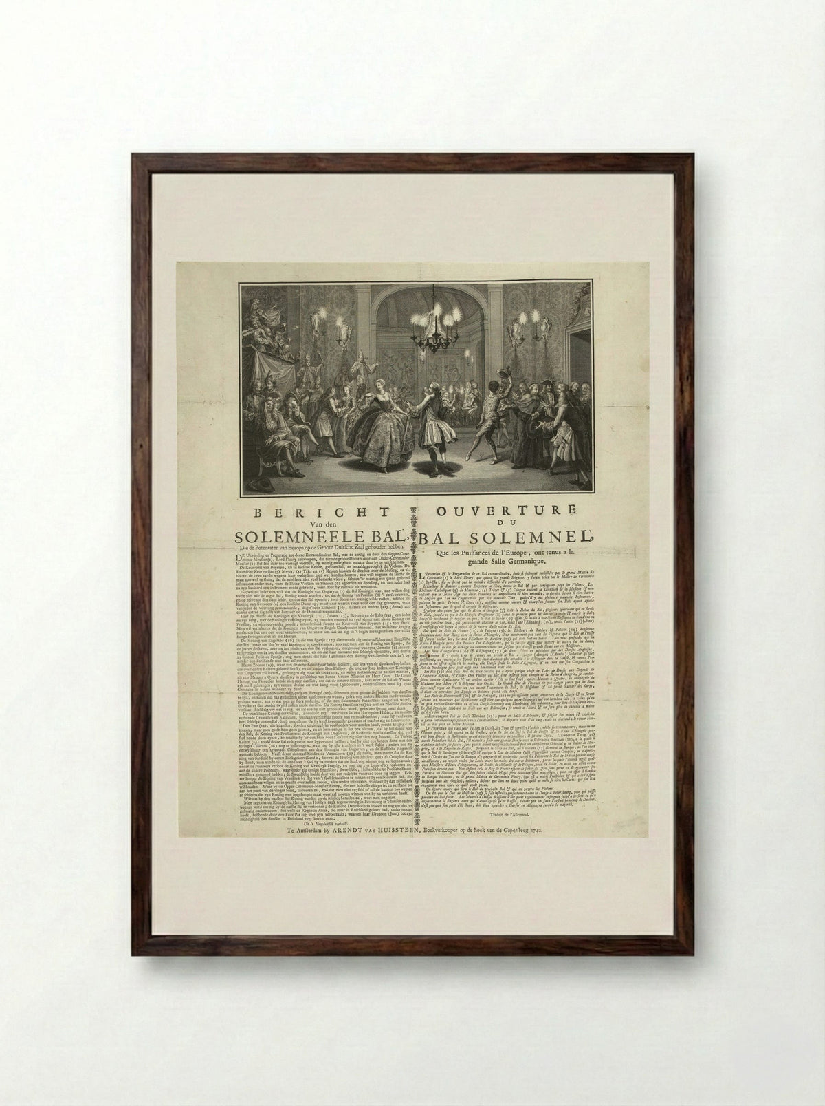 Bal der Europese vorsten - Simon Fokke - Framed Print Dark Wood