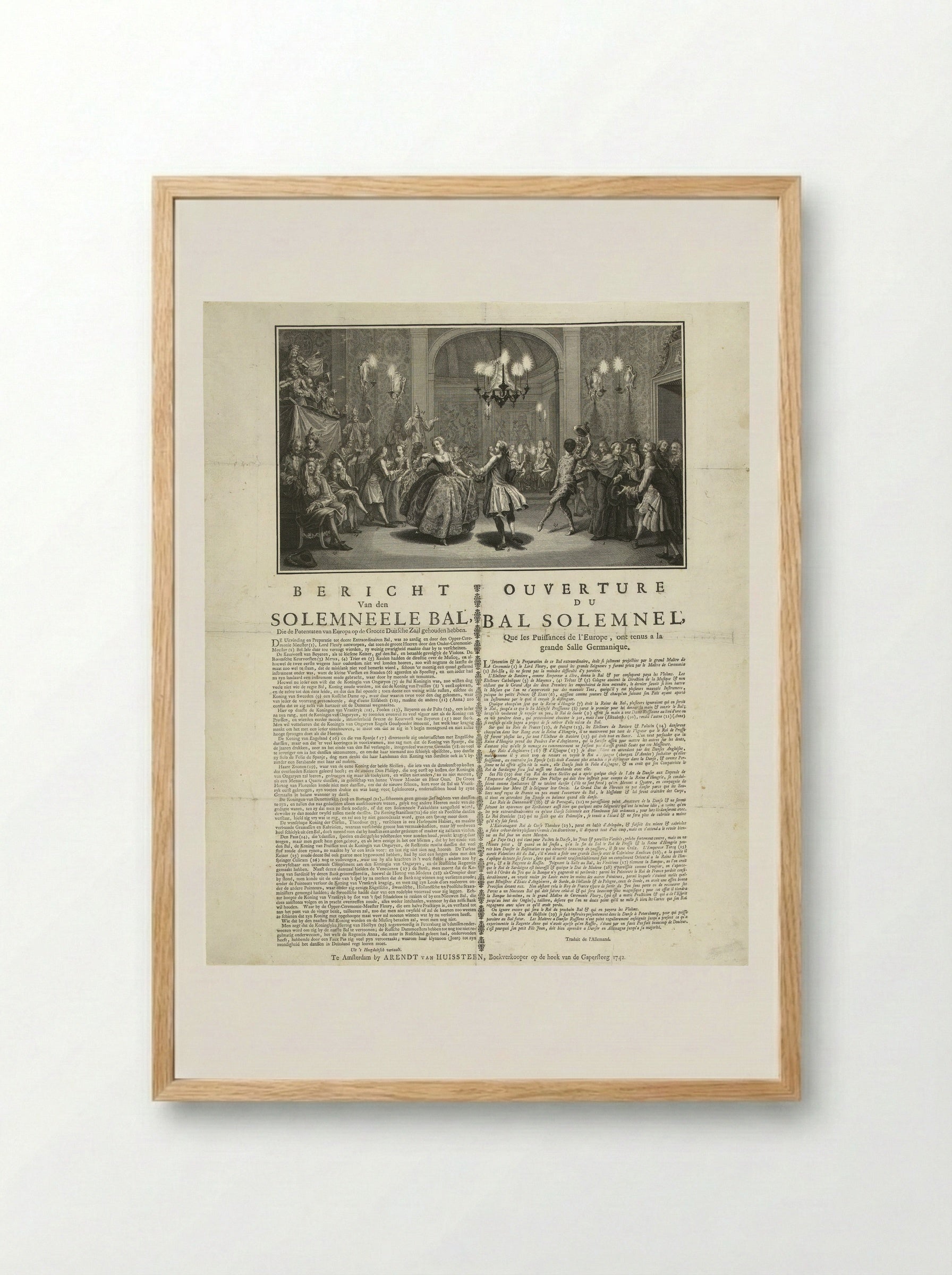 Bal der Europese vorsten - Simon Fokke - Framed Print Wood