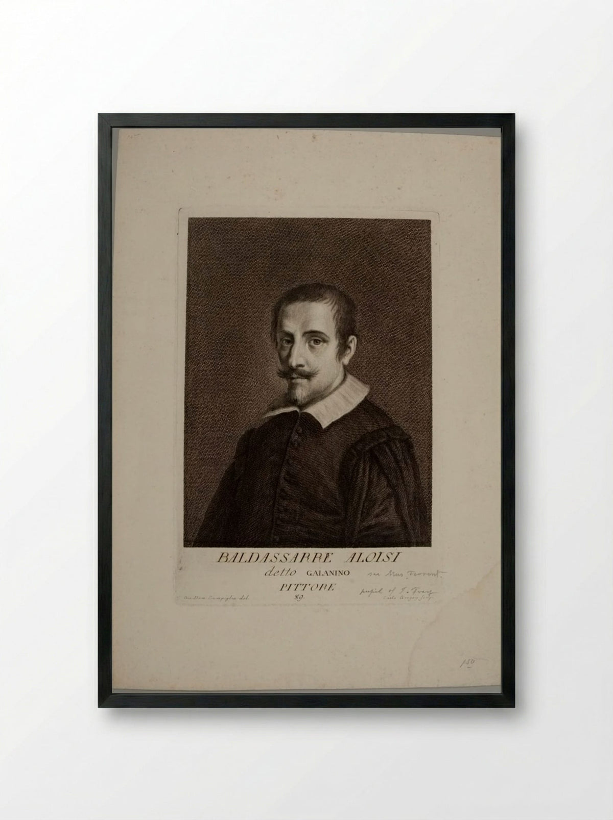 Baldassare Aloisi (Galanino) - Carlo Gregori - Framed Print Black