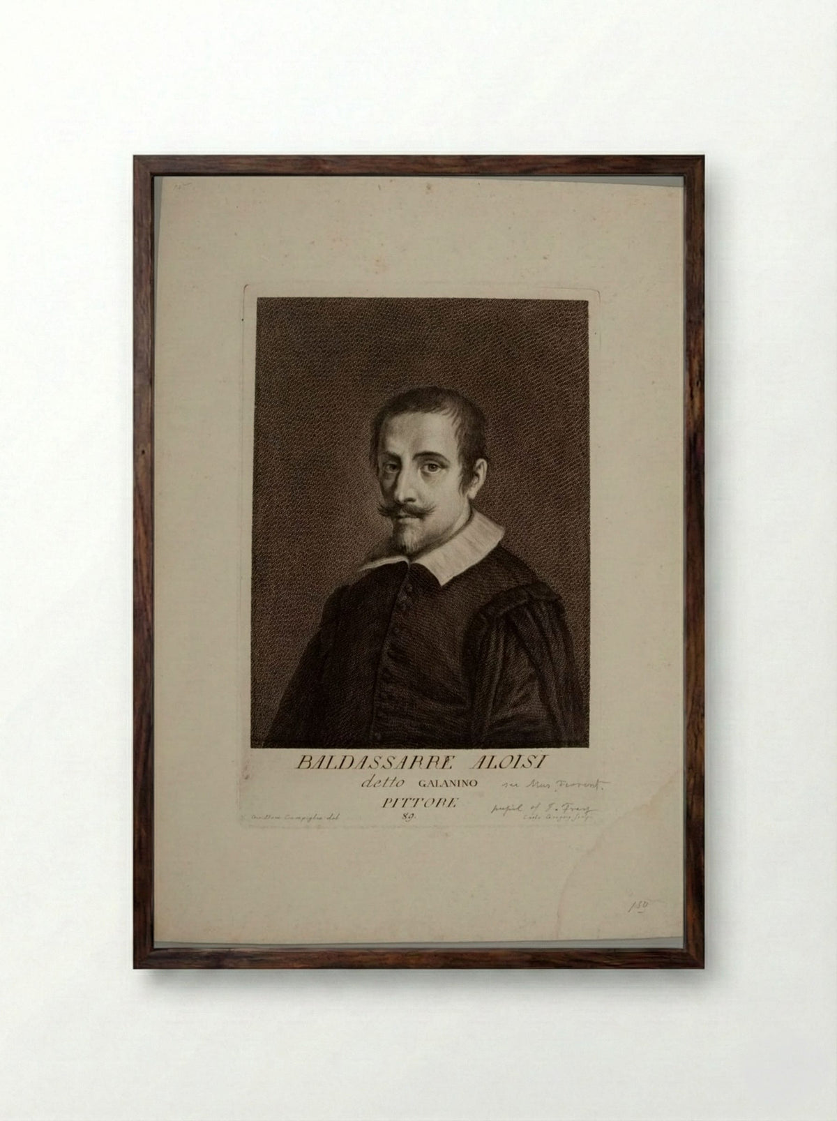 Baldassare Aloisi (Galanino) - Carlo Gregori - Framed Print Dark Wood