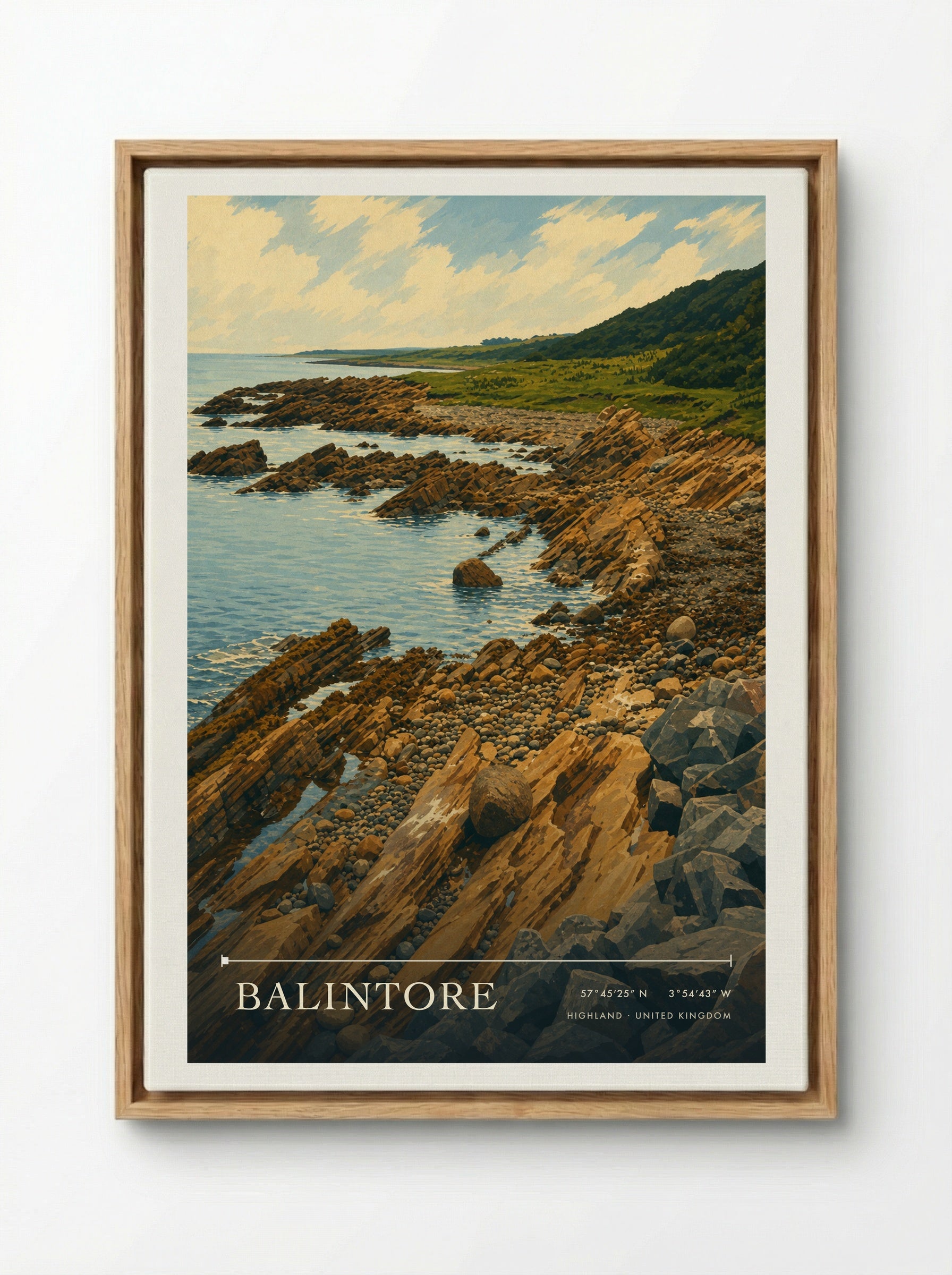 Balintore Highland United Kingdom Travel Poster - Framed Canvas Wood