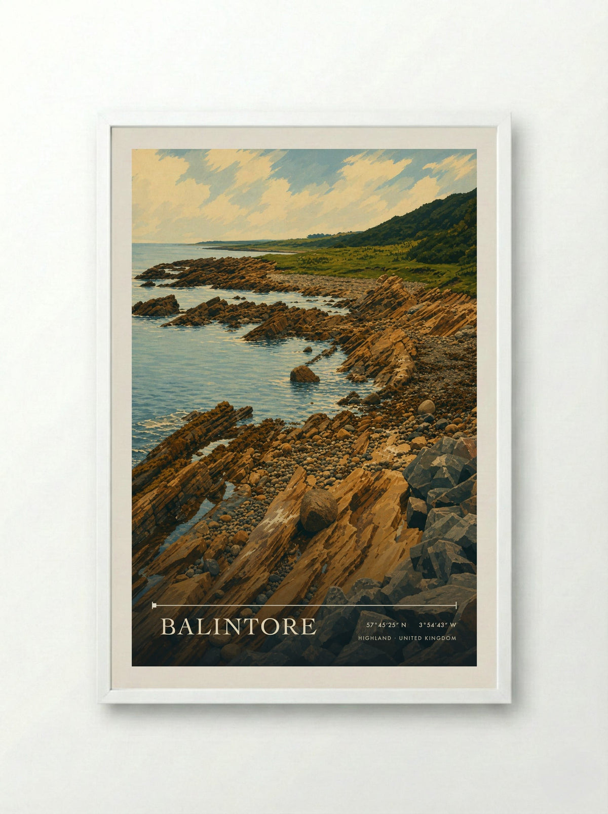 Balintore Highland United Kingdom Travel Poster - Framed Print White