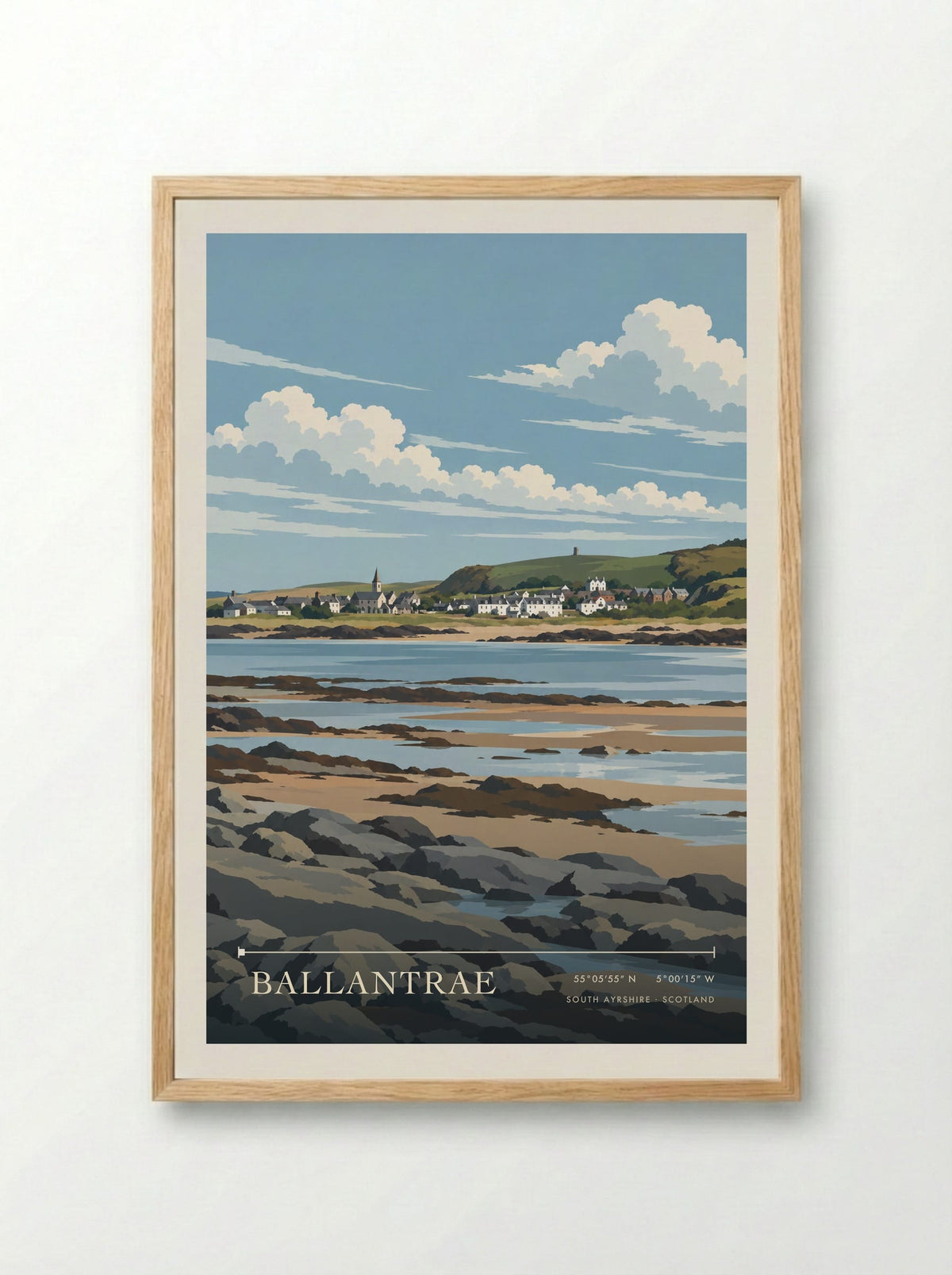 Ballantrae, South Ayrshire | Travel Poster - Framed Print Wood
