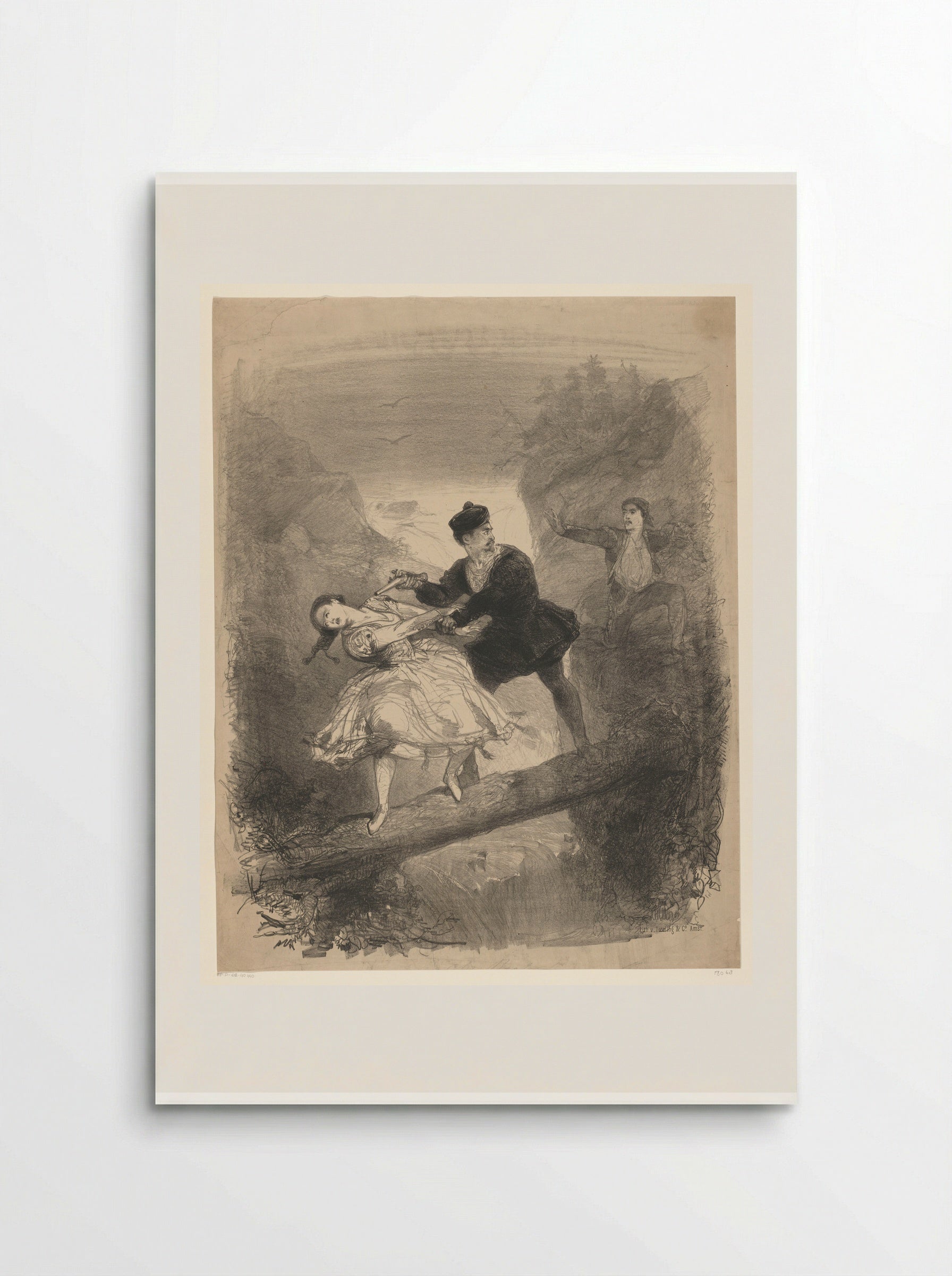 Ballet Scene with Man and Woman Above an Abyss - Charles Rochussen - Poster