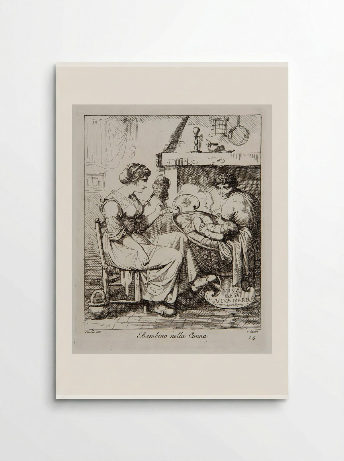 Bambino nella Cunna - Bartolomeo Pinelli - Poster