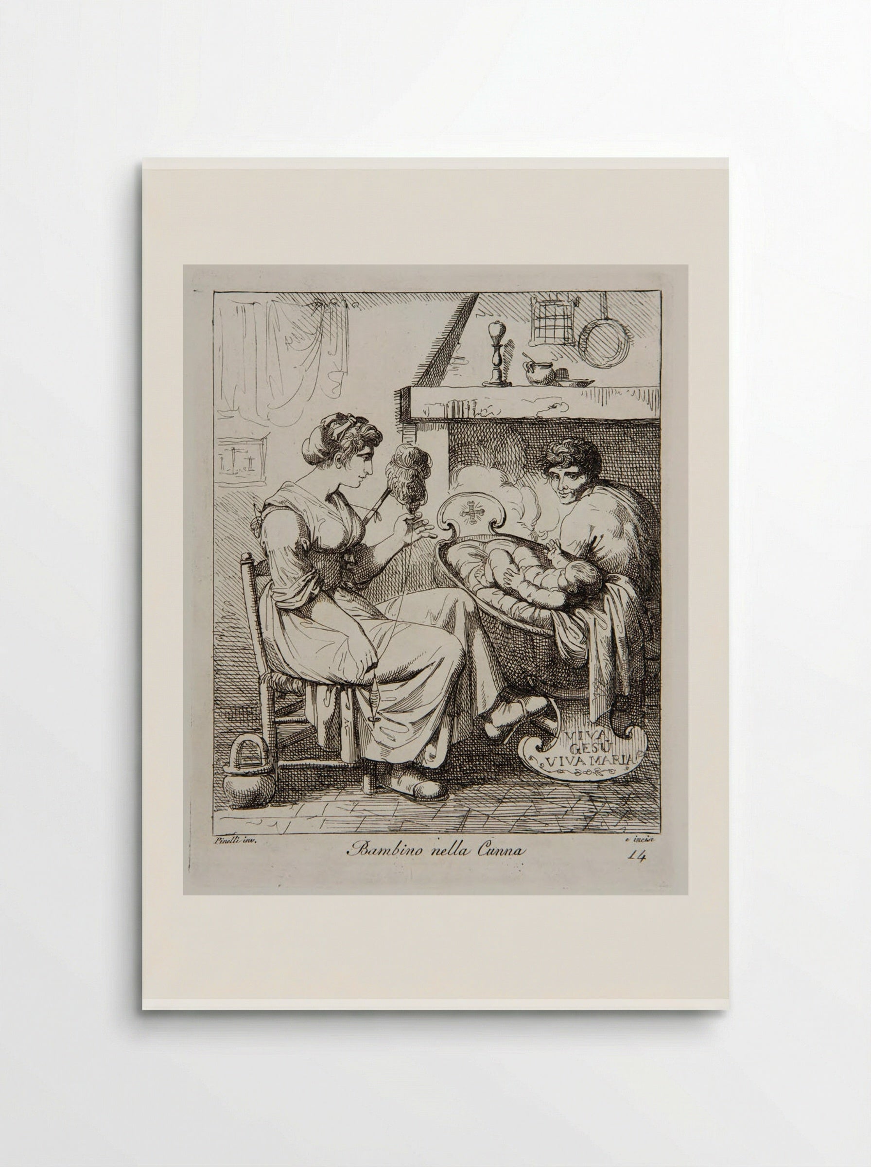 Bambino nella Cunna - Bartolomeo Pinelli - Poster