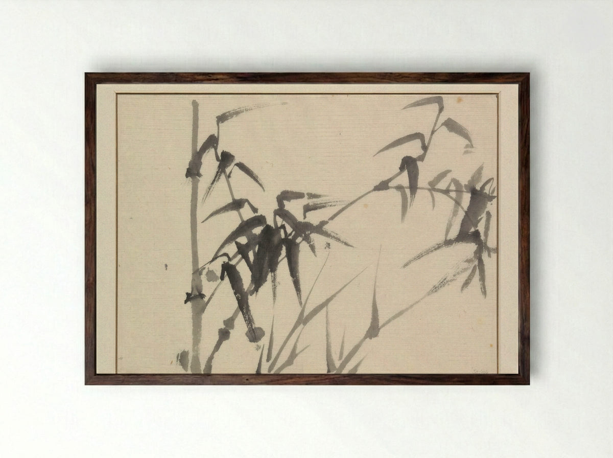Bamboestengels - Ichirakasai - Framed Print Dark Wood
