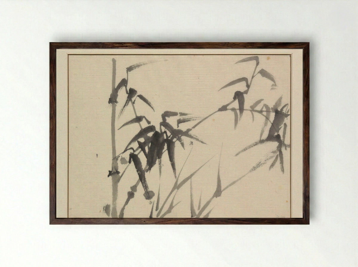 Bamboestengels - Ichirakasai - Framed Print Dark Wood