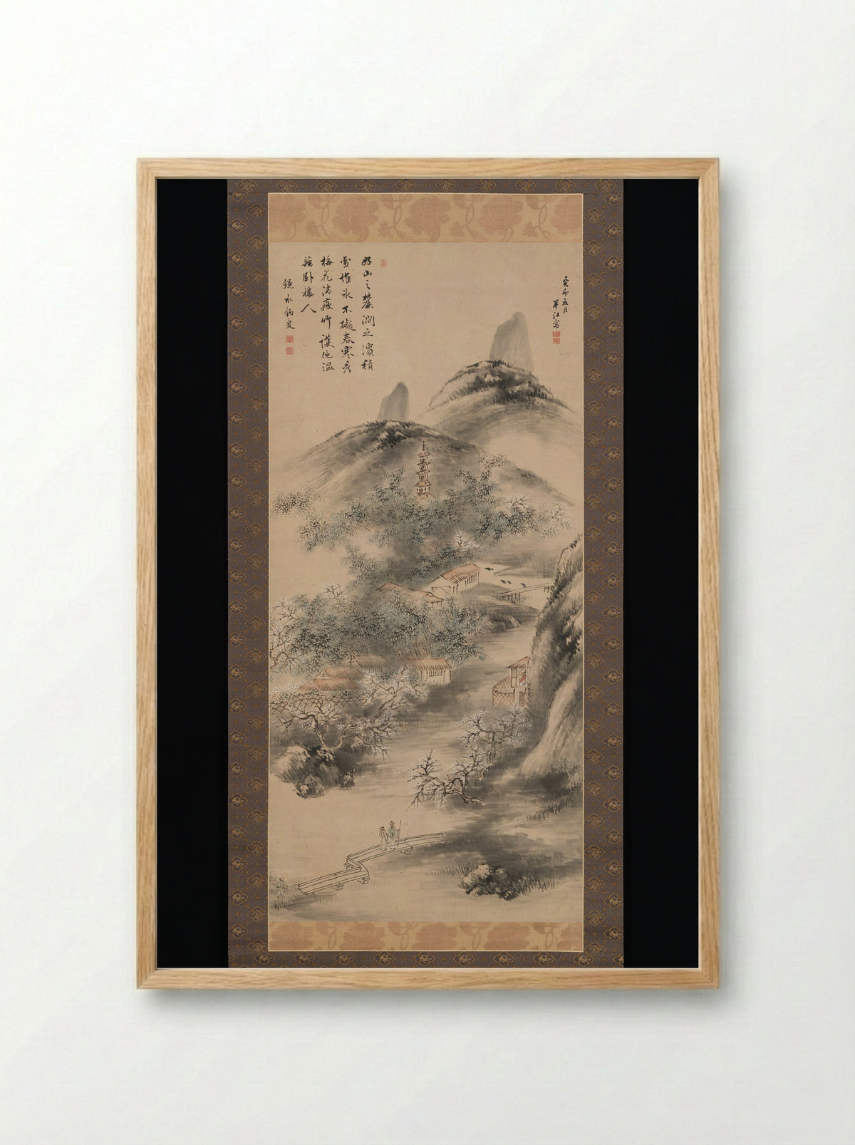 Bamboo and Plum in Early Spring - Okada Hankō - Framed Print Wood