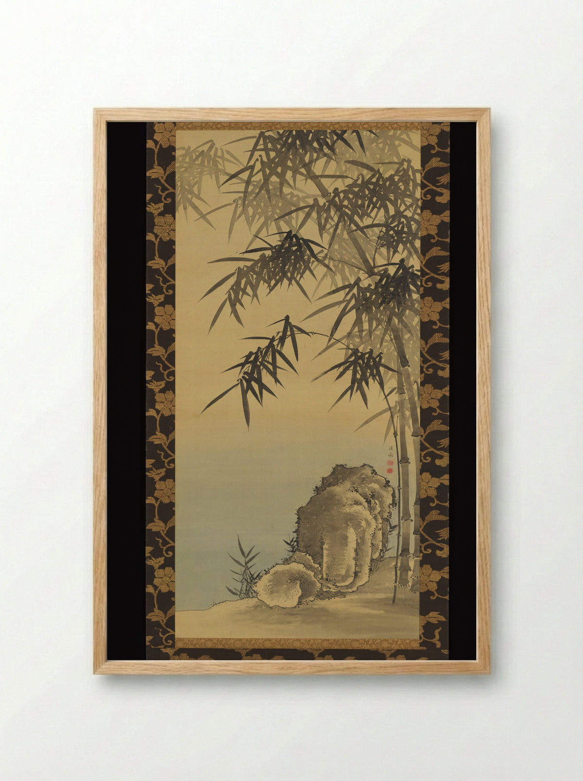 Bamboo and Rocks - Yanagisawa Kien - Framed Print Wood