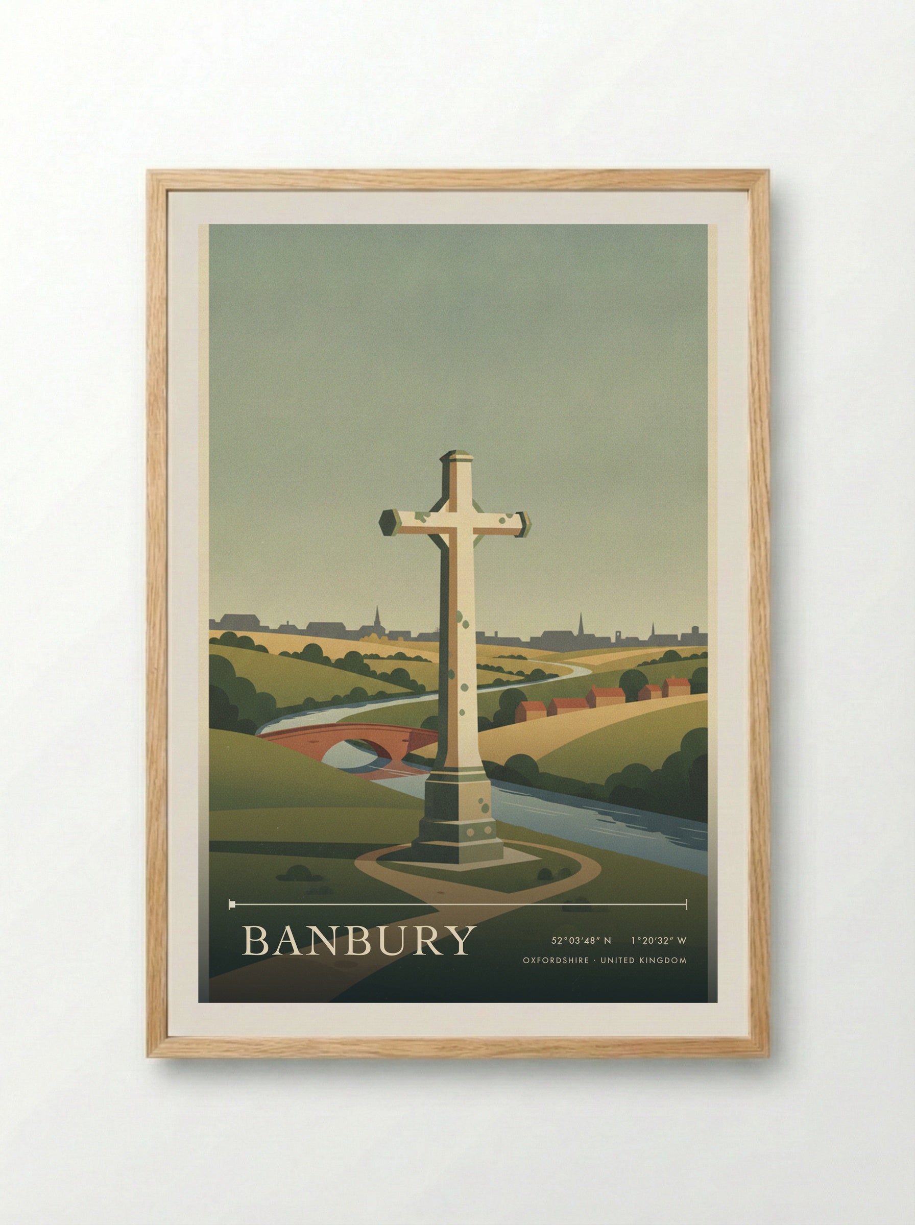 Banbury Oxfordshire United Kingdom Travel Poster - Framed Print Wood