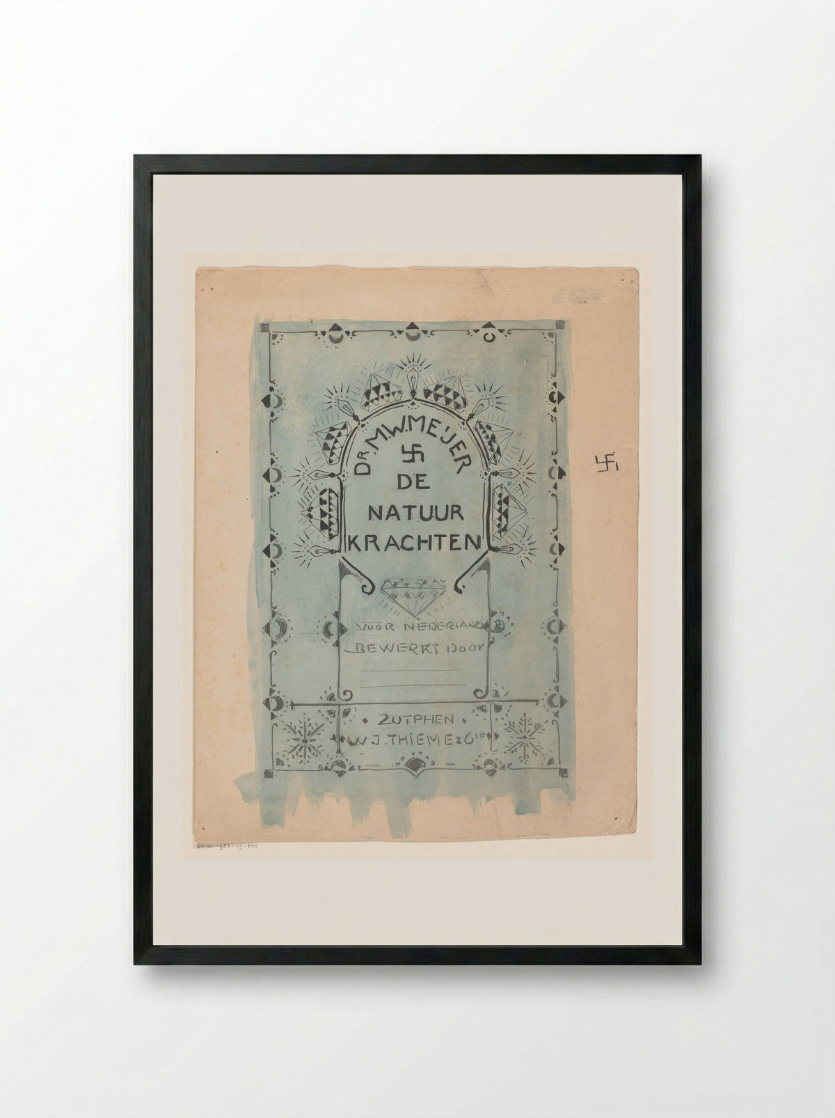 Bandontwerp voor: Dr. M.W. Meijer, De natuurkrachten - Reinier Willem Petrus de Vries - Framed Print Black