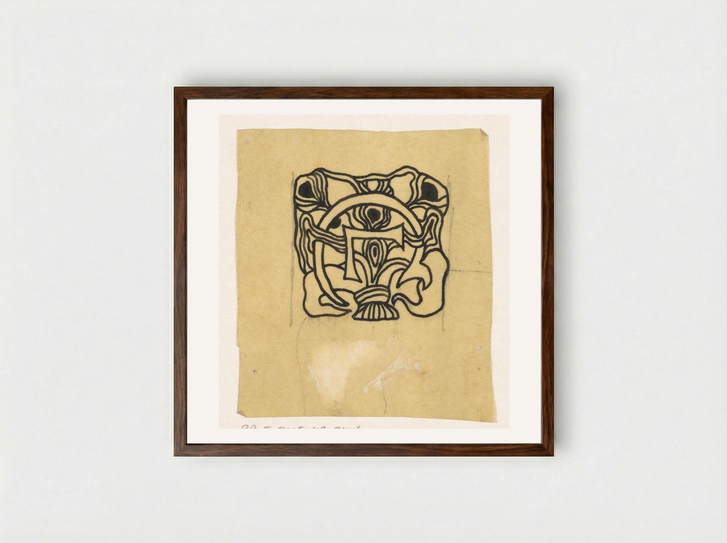 Bandontwerp voor: Louis Couperus, Extaze: een boek van geluk - Richard Nicolaüs Roland Holst - Framed Print Dark Wood