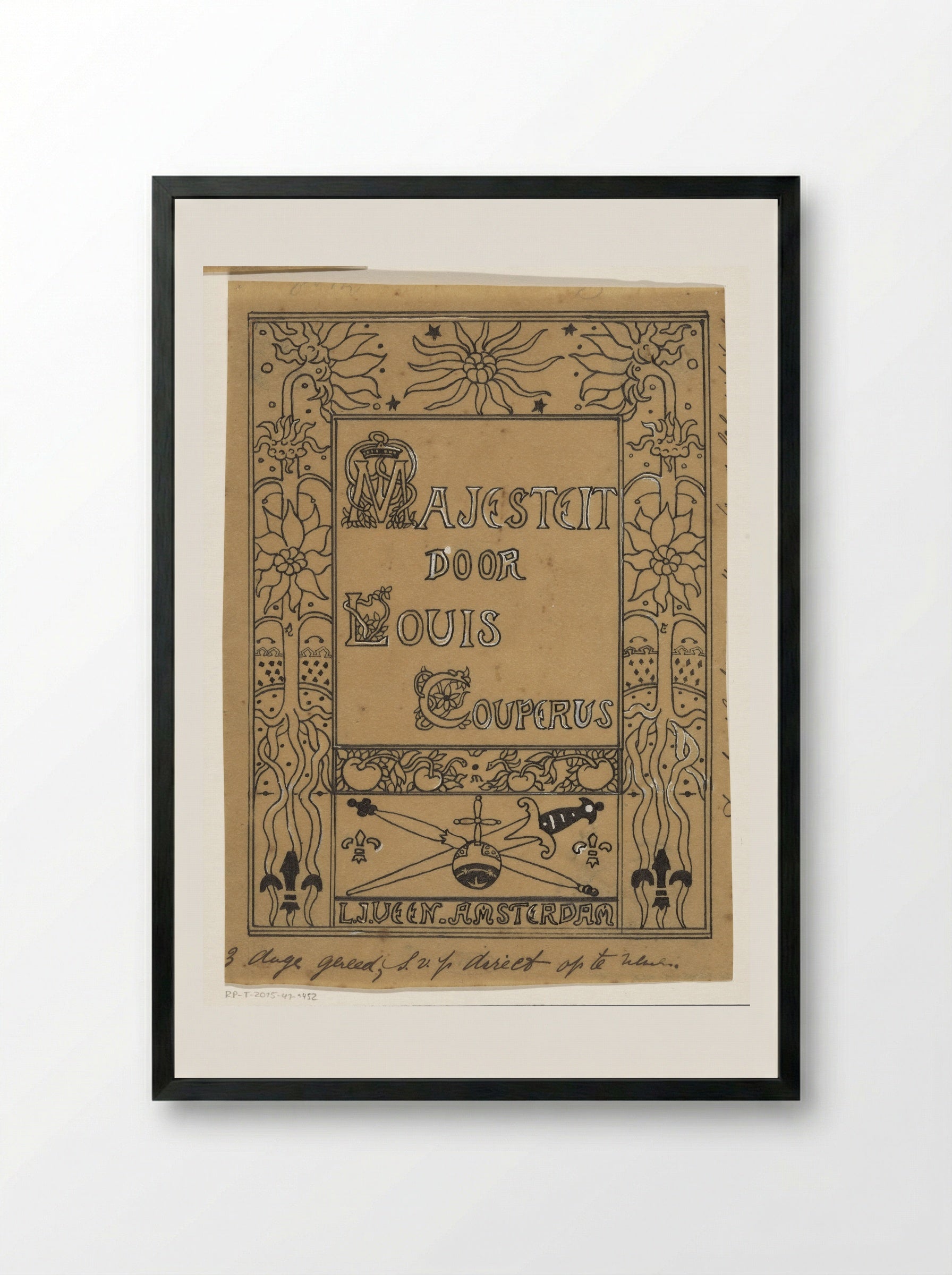 Bandontwerp voor: Louis Couperus, Majesteit - Richard Nicolaüs Roland Holst - Framed Print Black