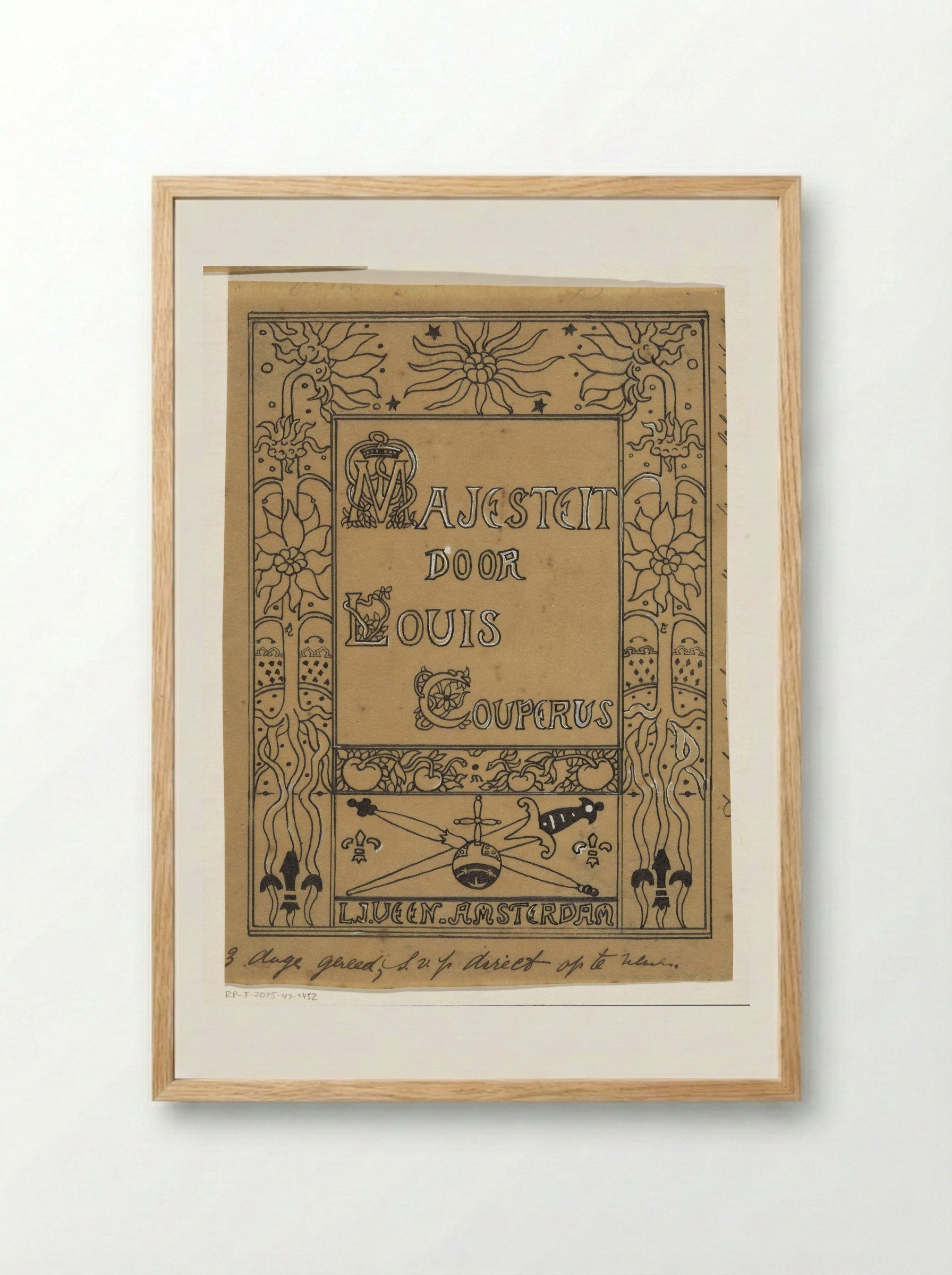 Bandontwerp voor: Louis Couperus, Majesteit - Richard Nicolaüs Roland Holst - Framed Print Wood