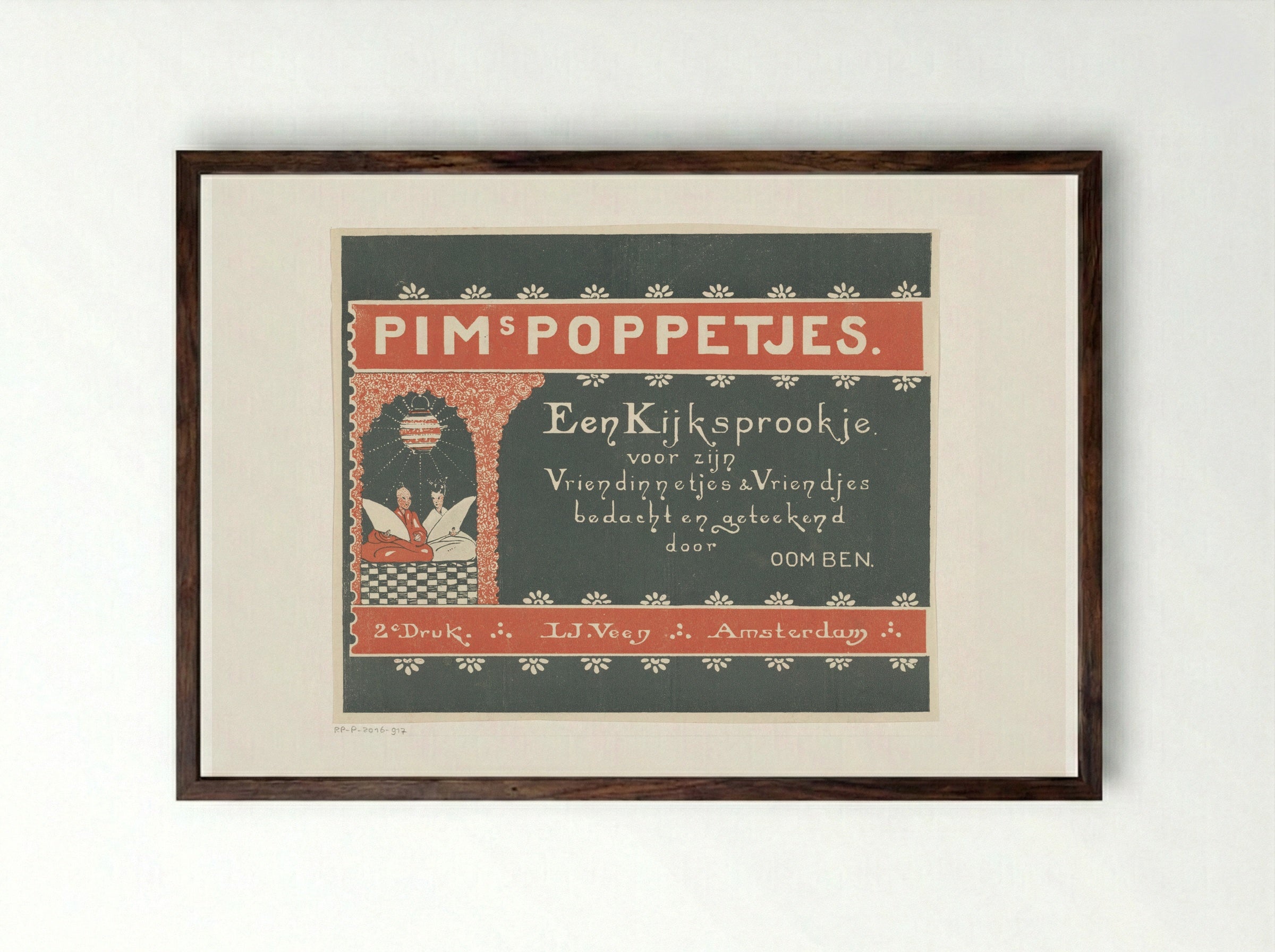 Bandontwerp voor: Oom Ben, Jan Klaassen - Bernard Willem Wierink - Framed Print Dark Wood