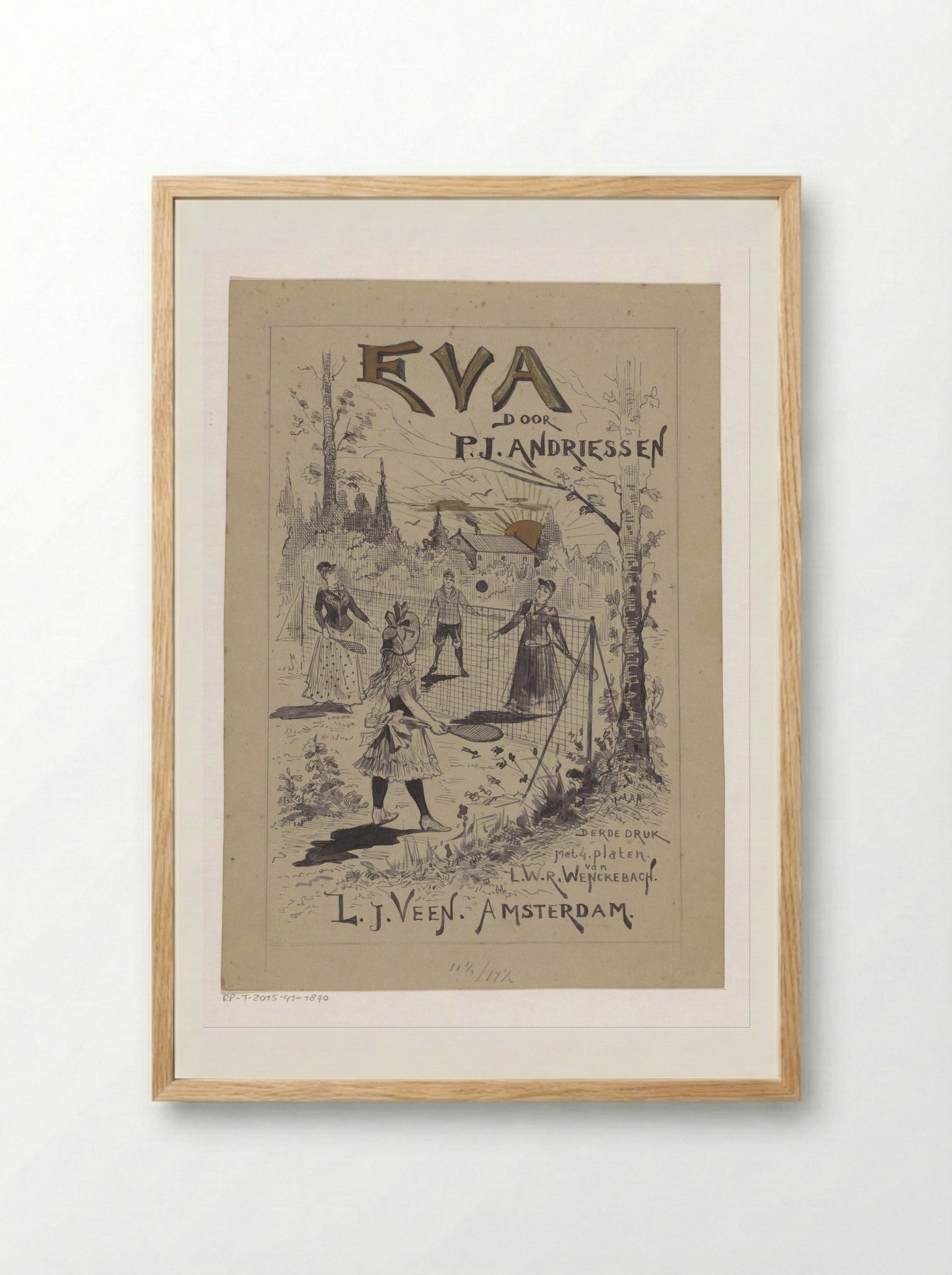 Bandontwerp voor: P.J. Andriessen, Eva - Willem Wenckebach - Framed Print Wood