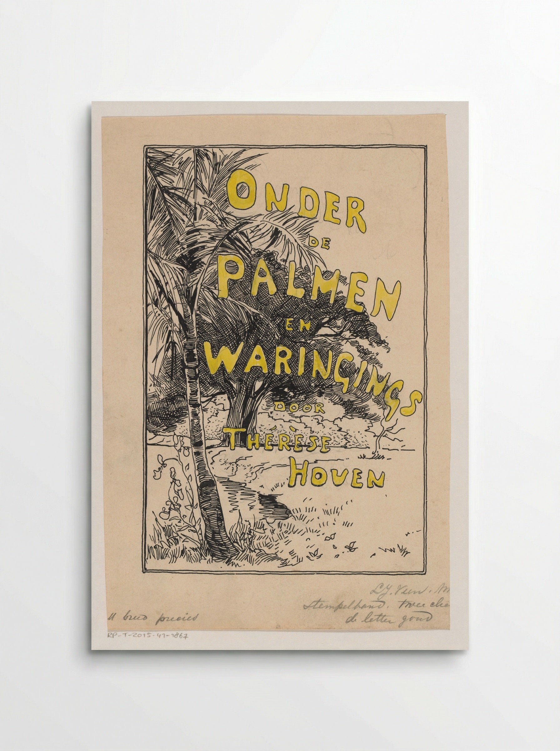 Bandontwerp voor: Thérèse Hoven, Onder de palmen en waringins - Willem Wenckebach - Poster