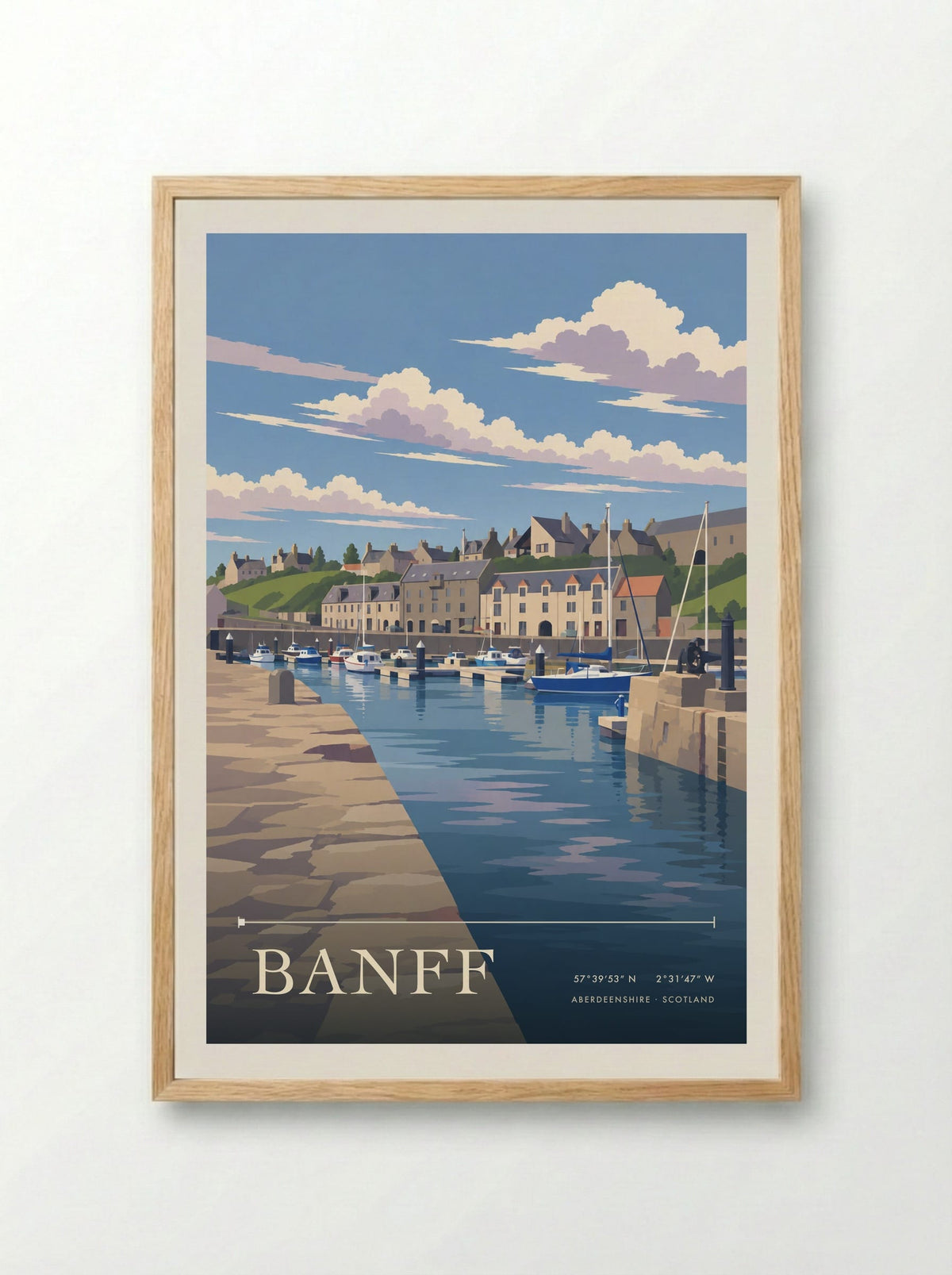 Banff, Aberdeenshire | Travel Poster - Framed Print Wood