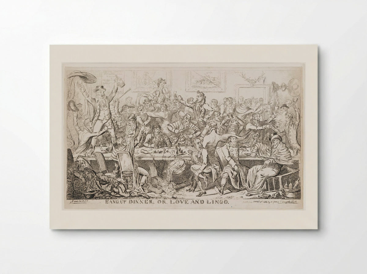 Bang Up Dinner, Or, Love and Lingo - George Cruikshank - Poster