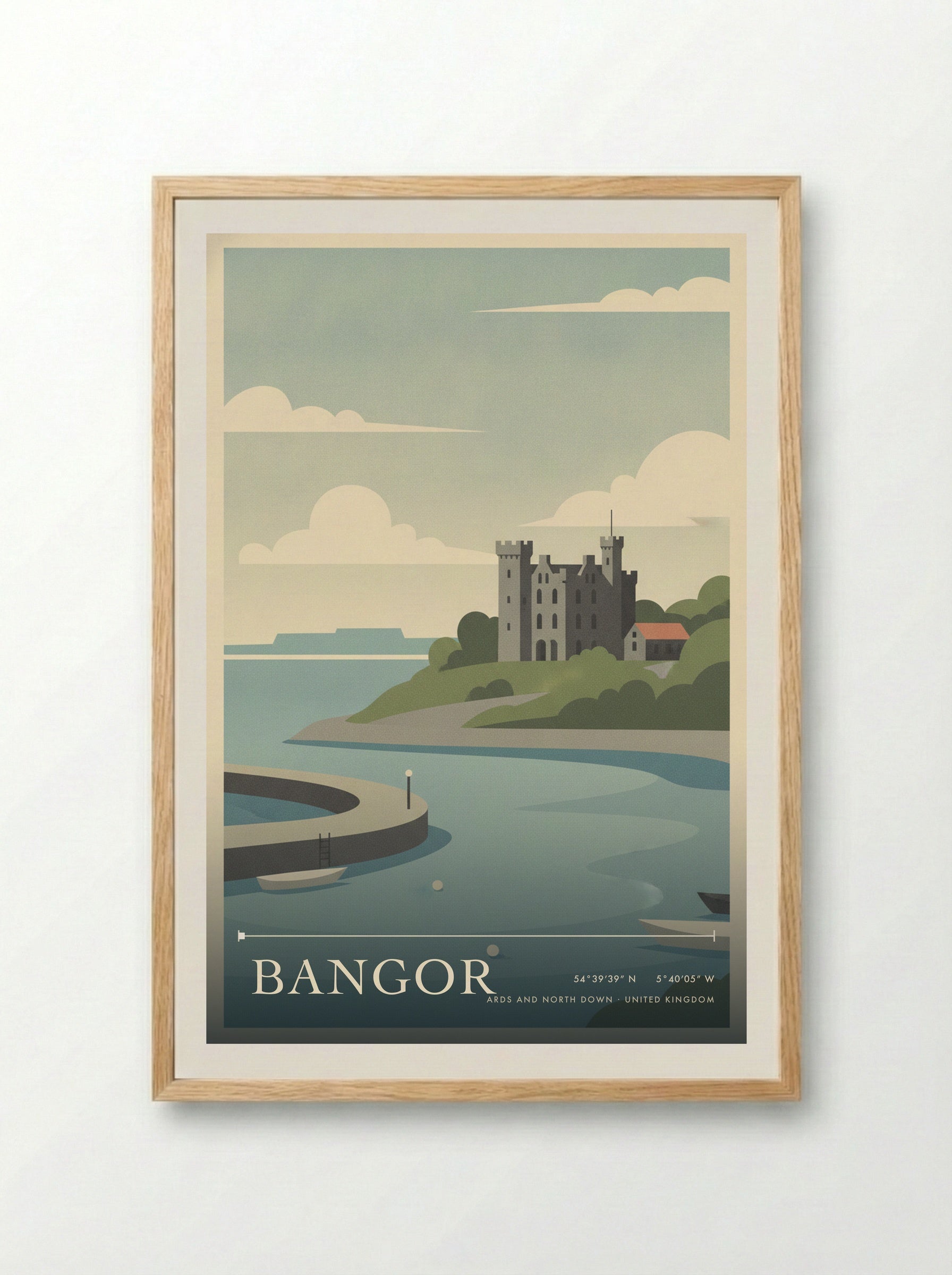 Bangor Ards and North Down United Kingdom Travel Poster - Framed Print Wood