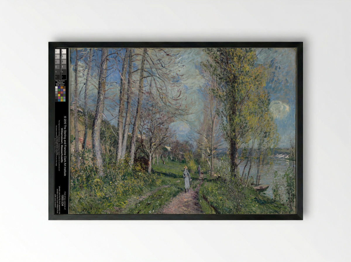 Banks of the Seine - Alfred Sisley - Framed Print Black