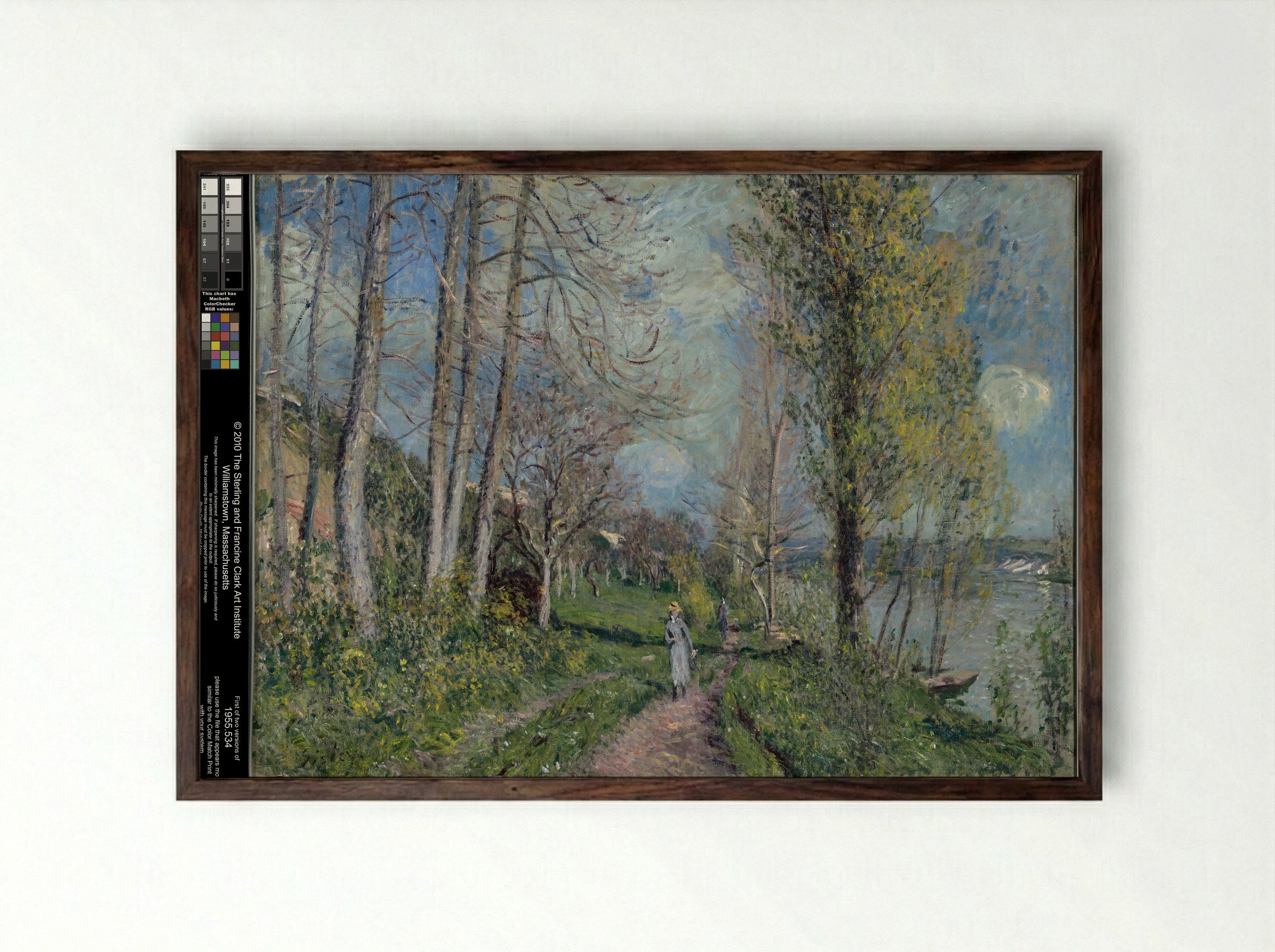 Banks of the Seine - Alfred Sisley - Framed Print Dark Wood