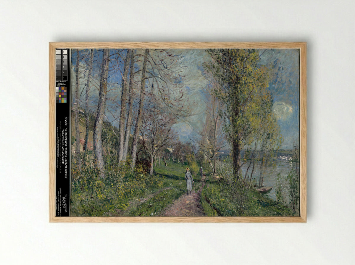 Banks of the Seine - Alfred Sisley - Framed Print Wood