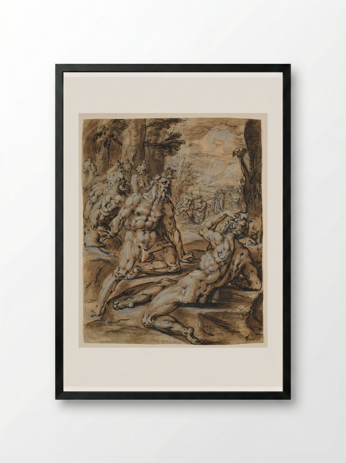 Baptism of Christ - Jan Harmensz. Muller - Framed Print Black