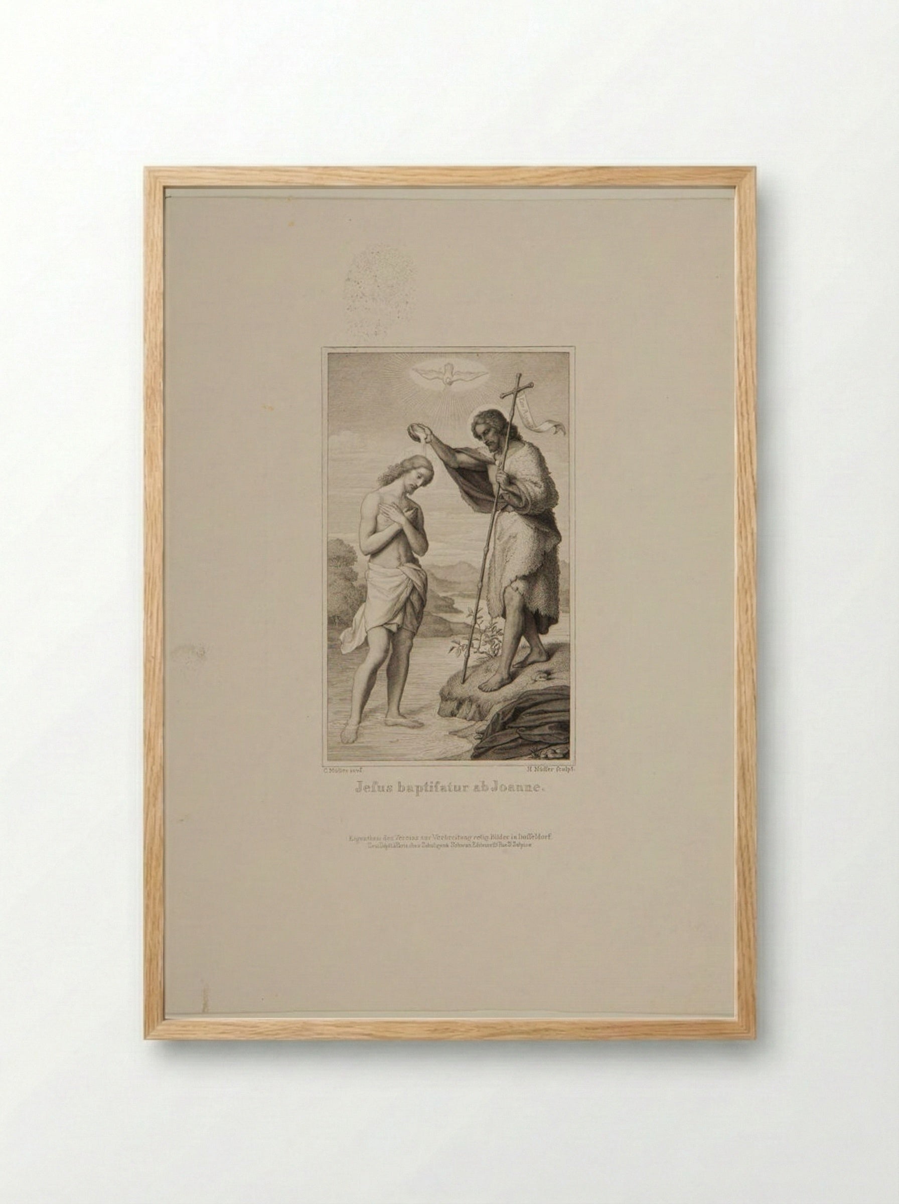 Baptism of Christ - Heinrich Nüsser - Framed Print Wood