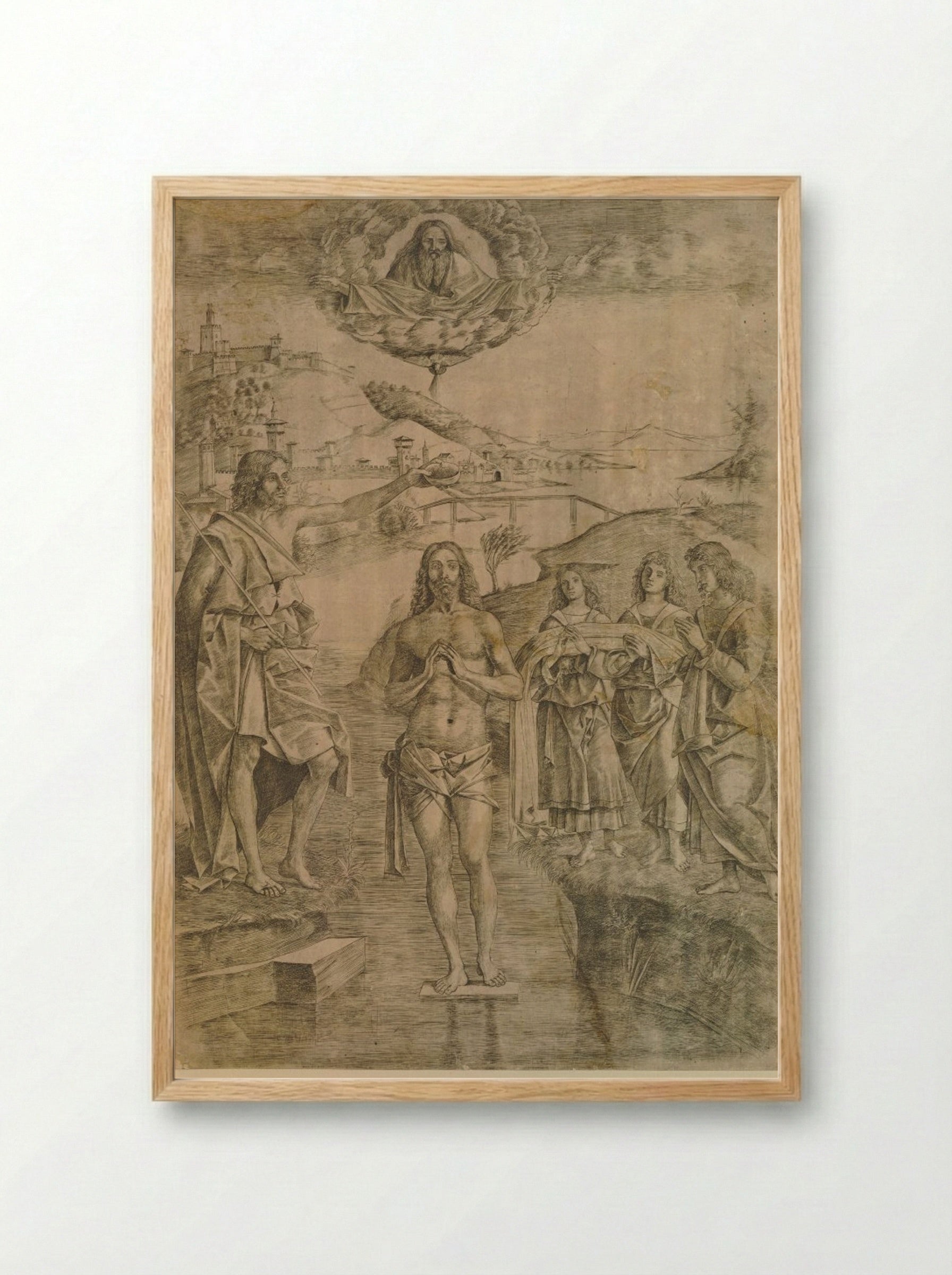 Baptism of Christ - Girolamo Mocetto - Framed Print Wood