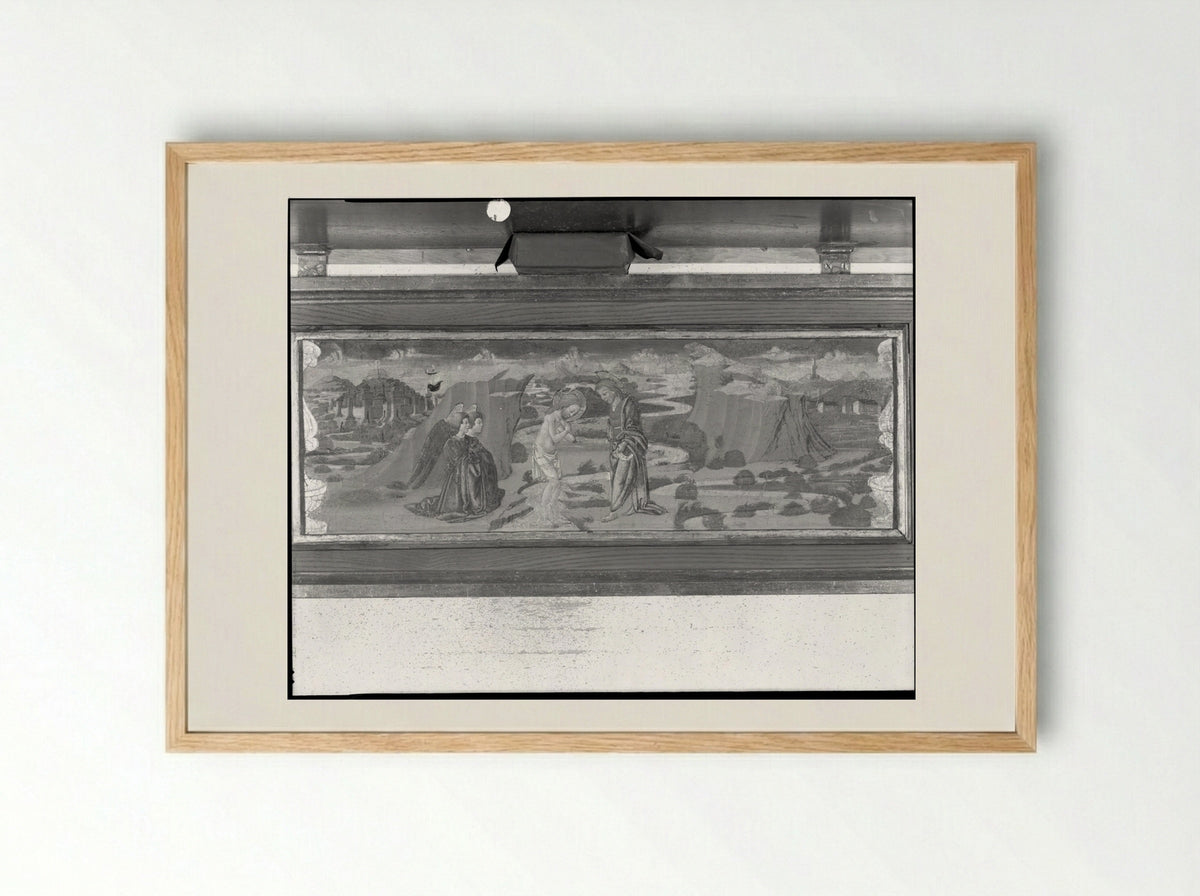 Baptism of Christ - Neri di Bicci - Framed Print Wood