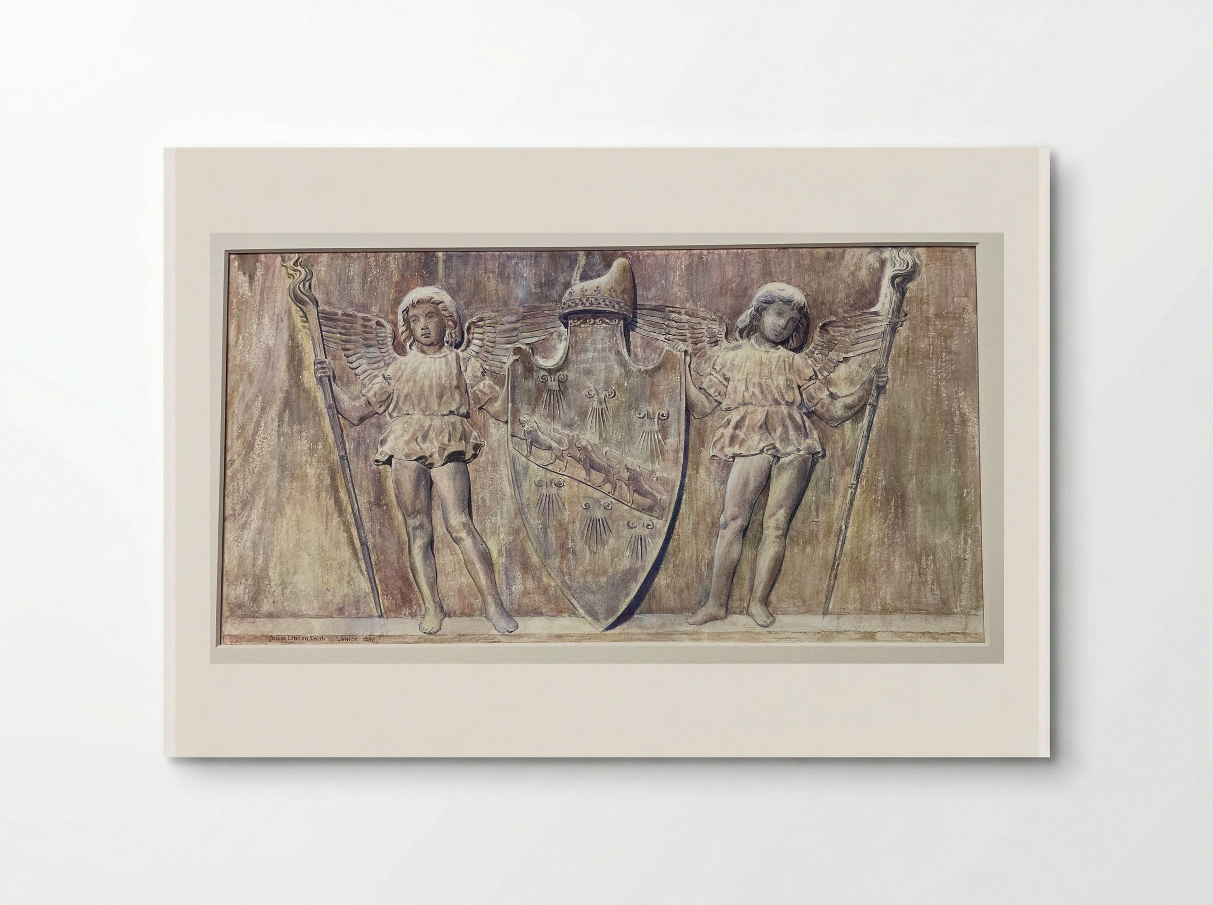 Barbarigo Escutcheon of Angels with Shield, after Pietro Lombardo - Joseph Lindon Smith - Poster
