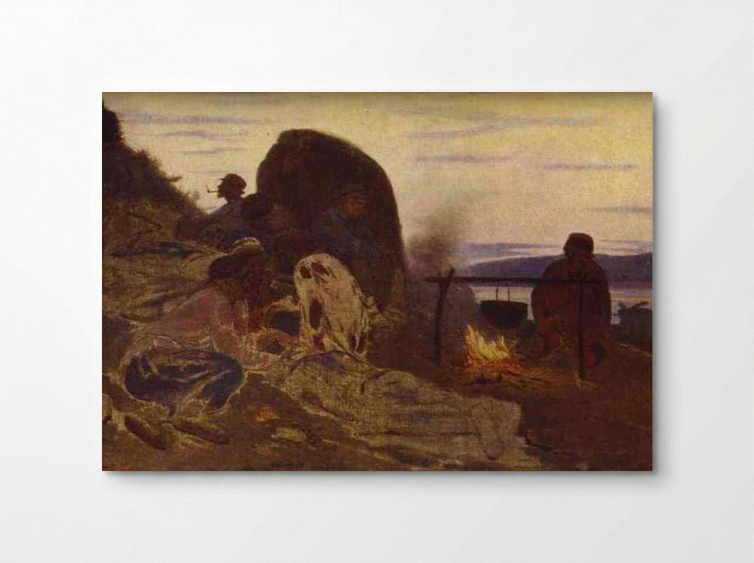 Barge Haulers by Campfire - Ilya Repin - Poster