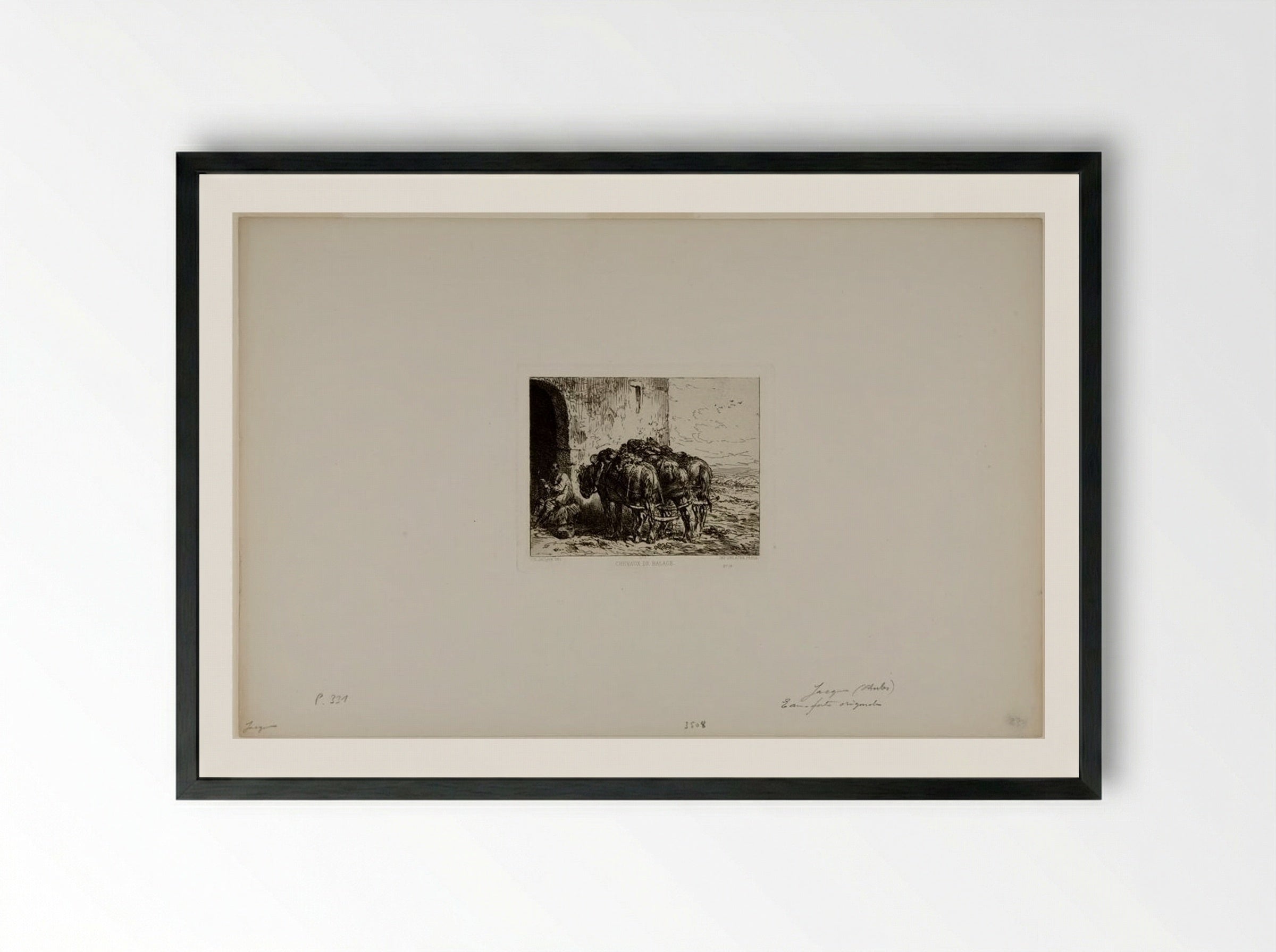 Barge Horses - Charles-Émile Jacque - Framed Print Black