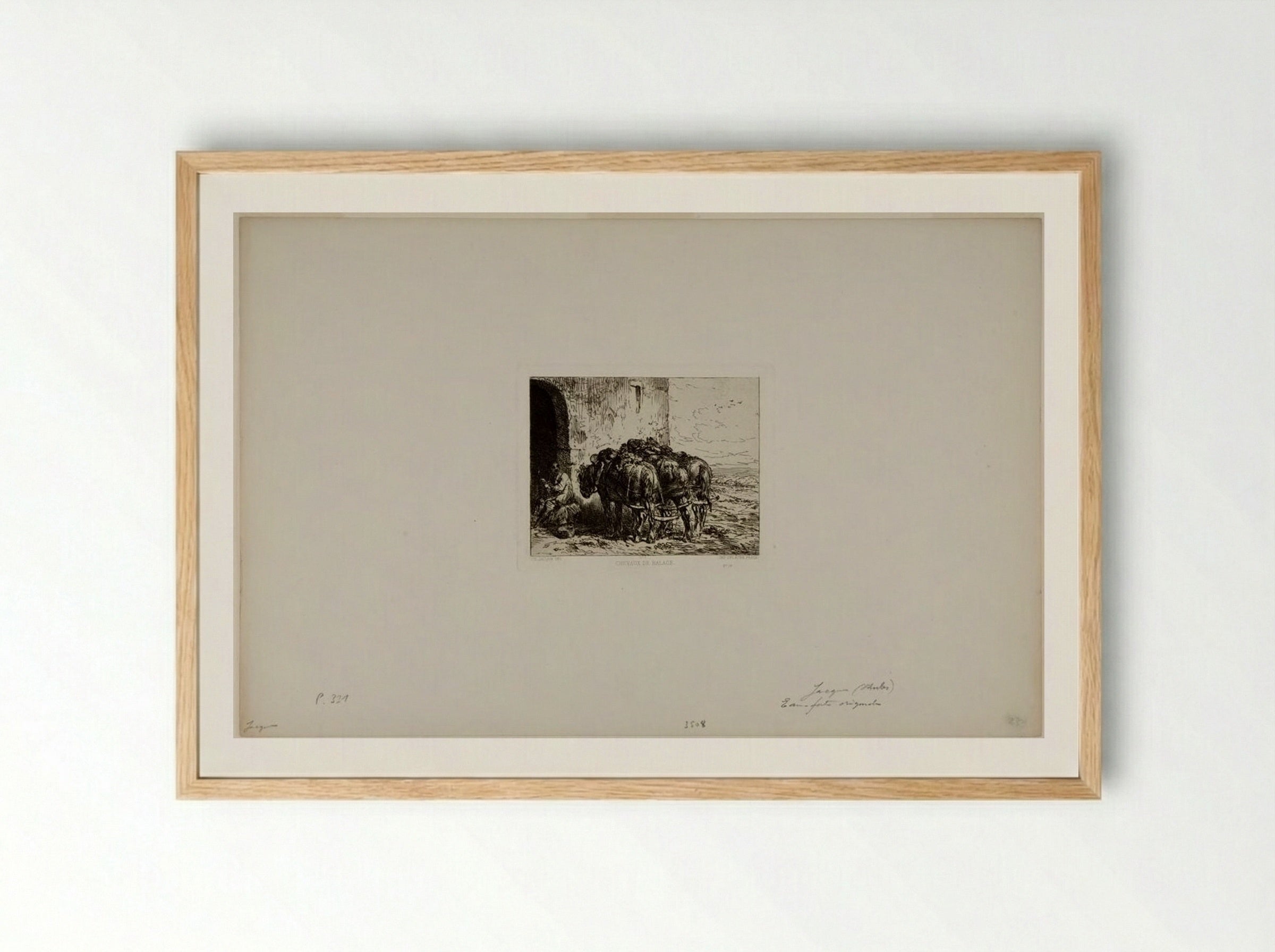 Barge Horses - Charles-Émile Jacque - Framed Print Wood