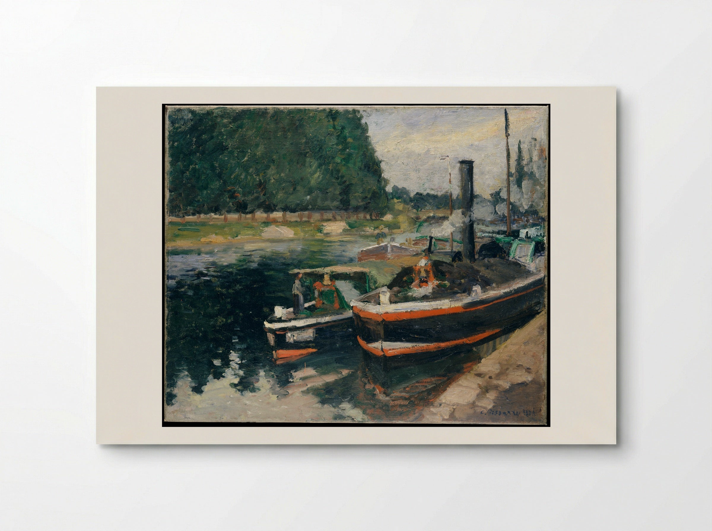 Barges at Pontoise - Camille Pissarro - Poster