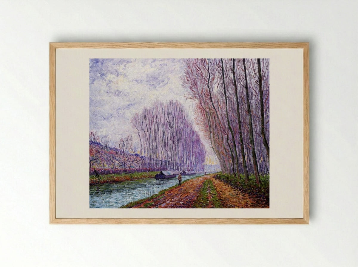 Barges on the Loing, Morning Effect - Francis Picabia - Framed Print Wood