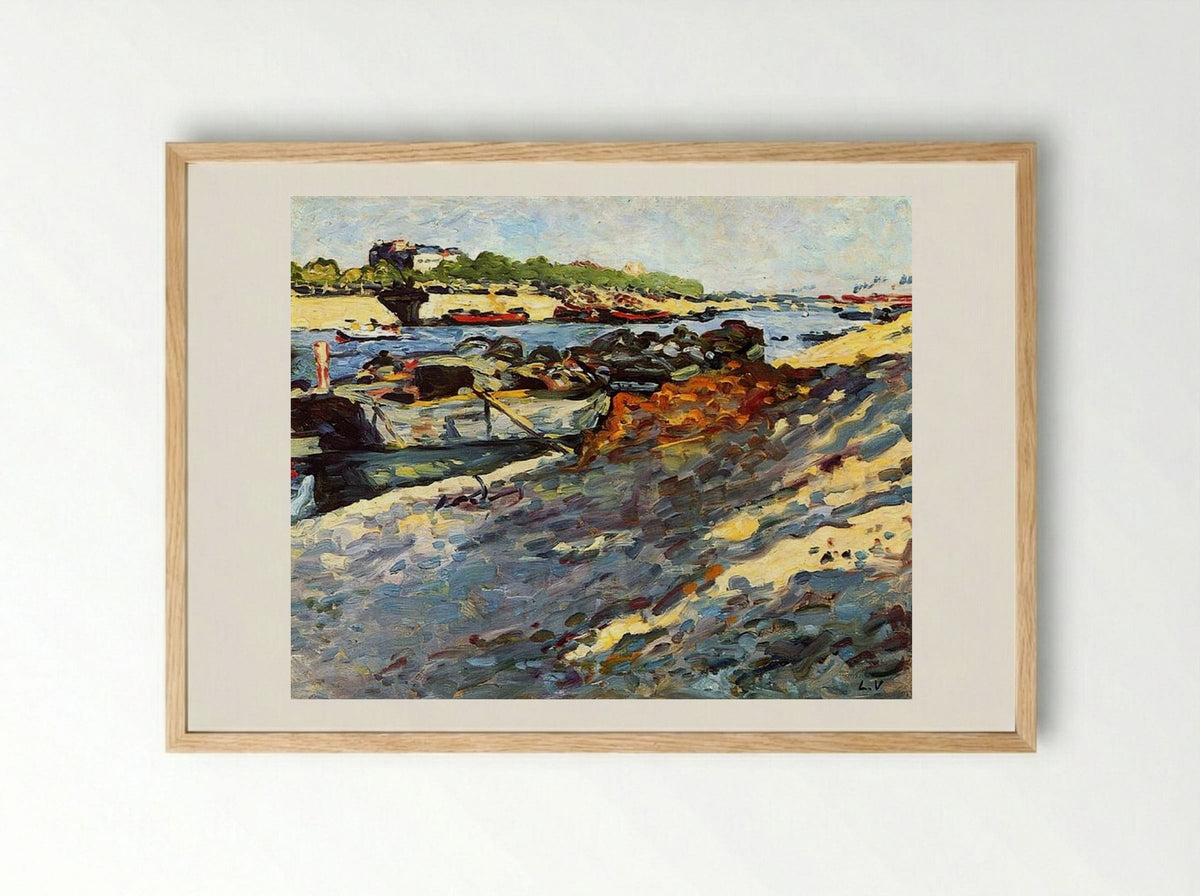 Barges on the Seine - Louis Valtat - Framed Print Wood
