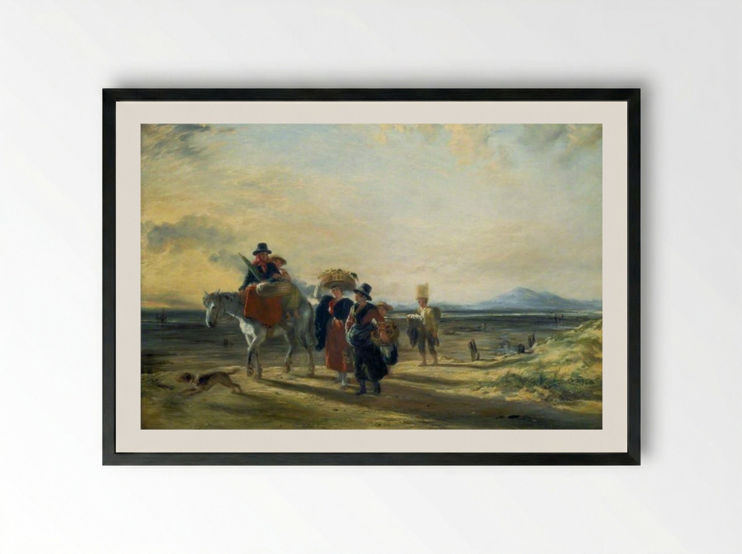 Barmouth Sands - William Collins - Framed Print Black