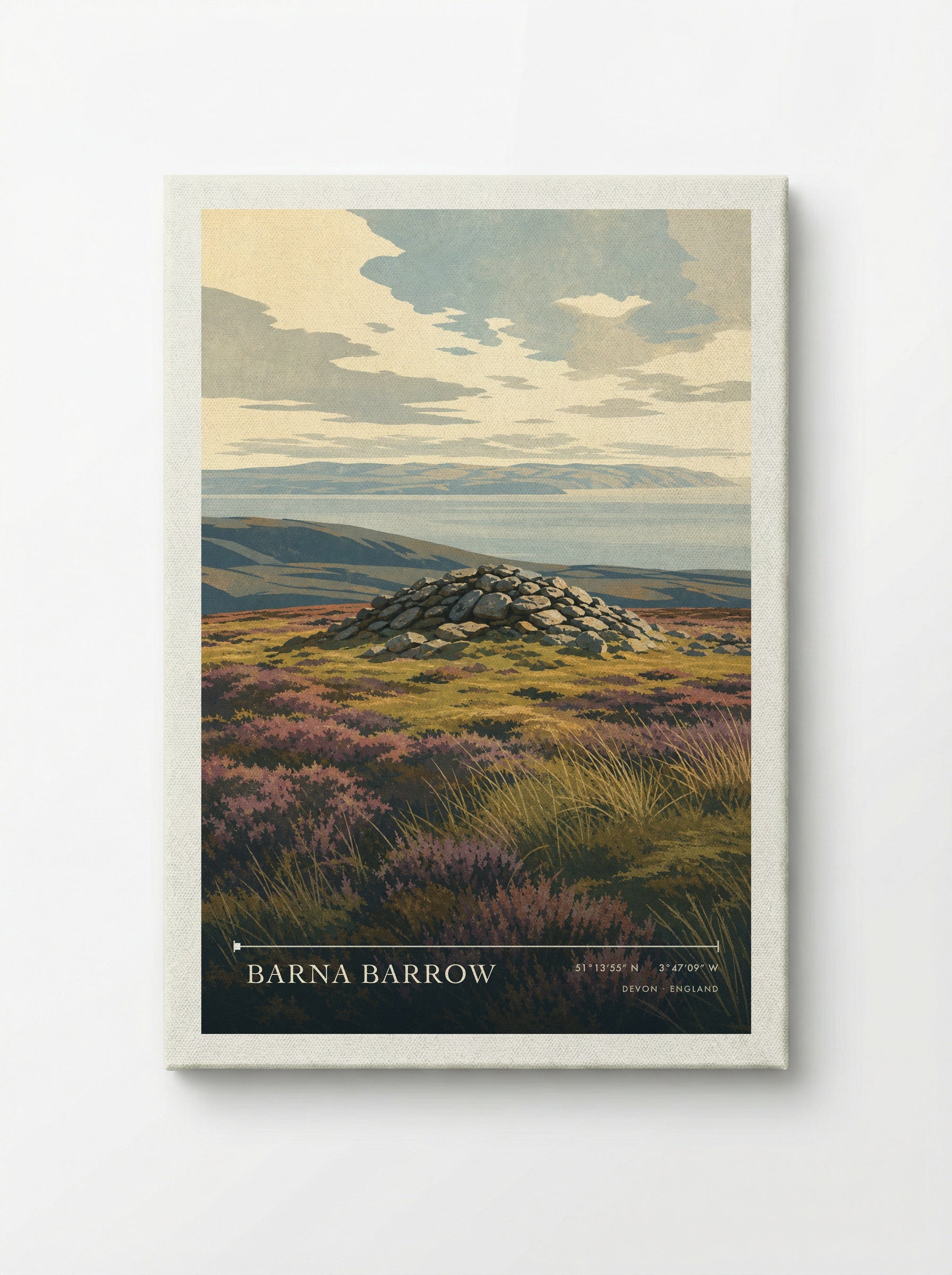 Barna Barrow Devon England Travel Poster - Canvas