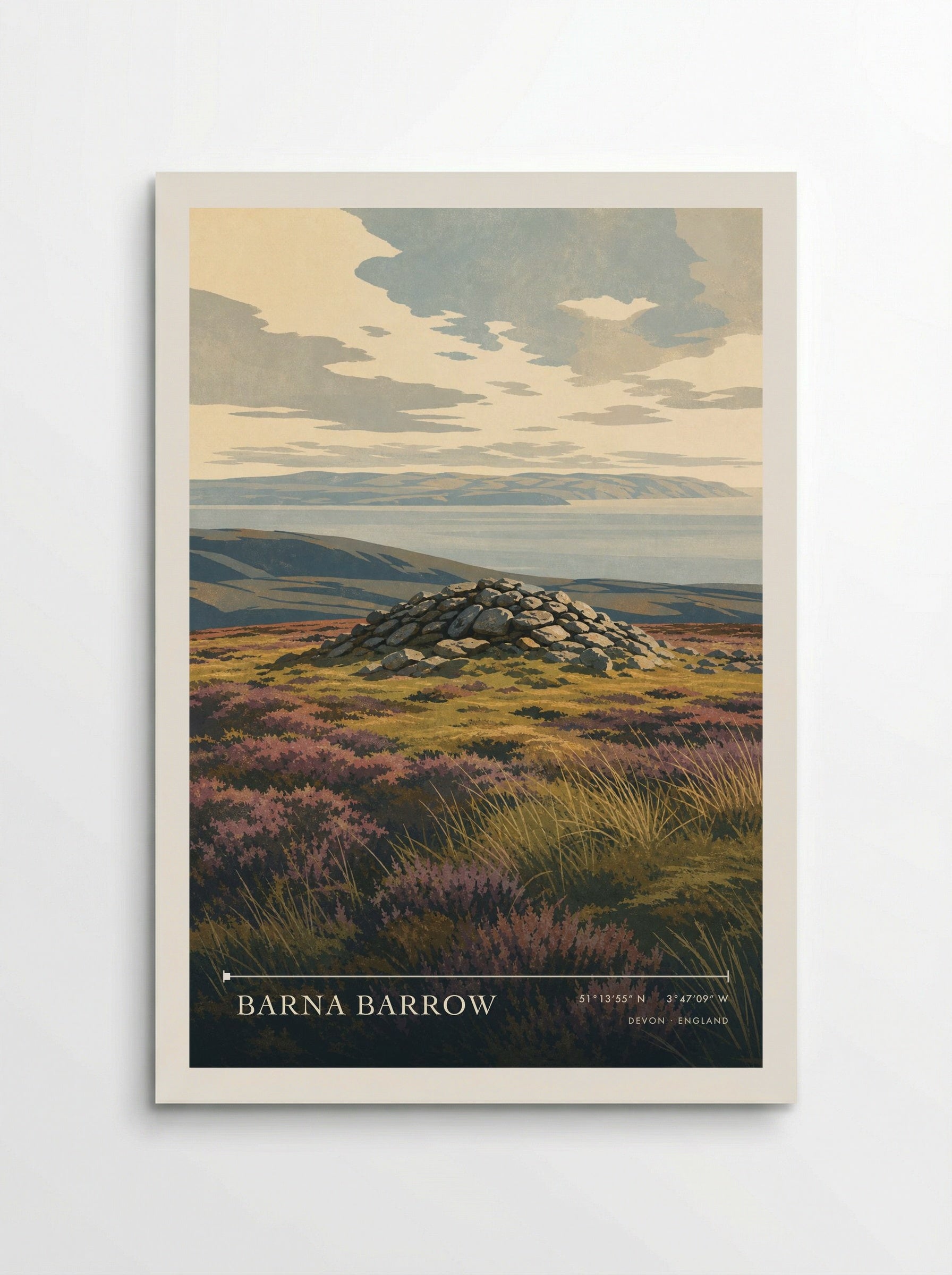 Barna Barrow Devon England Travel Poster - Poster