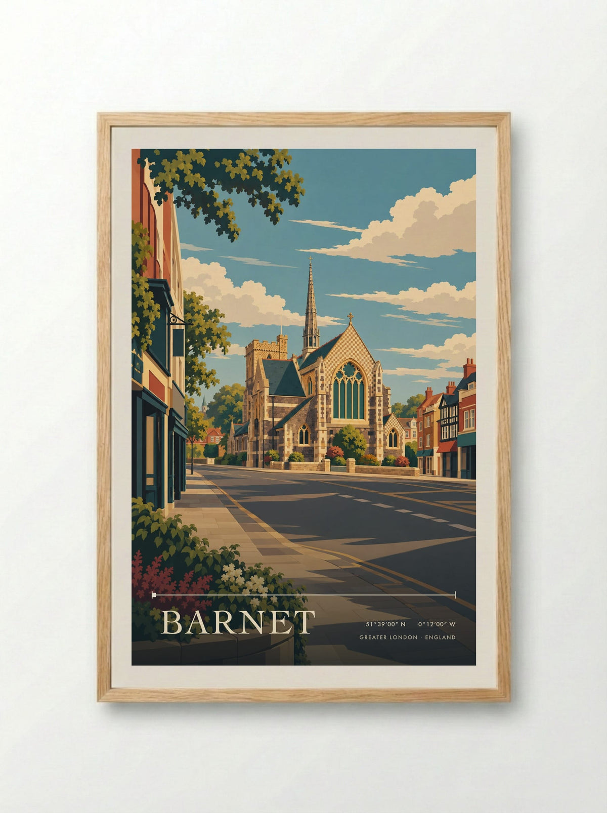 Barnet, Greater London | Travel Poster - Framed Print Wood