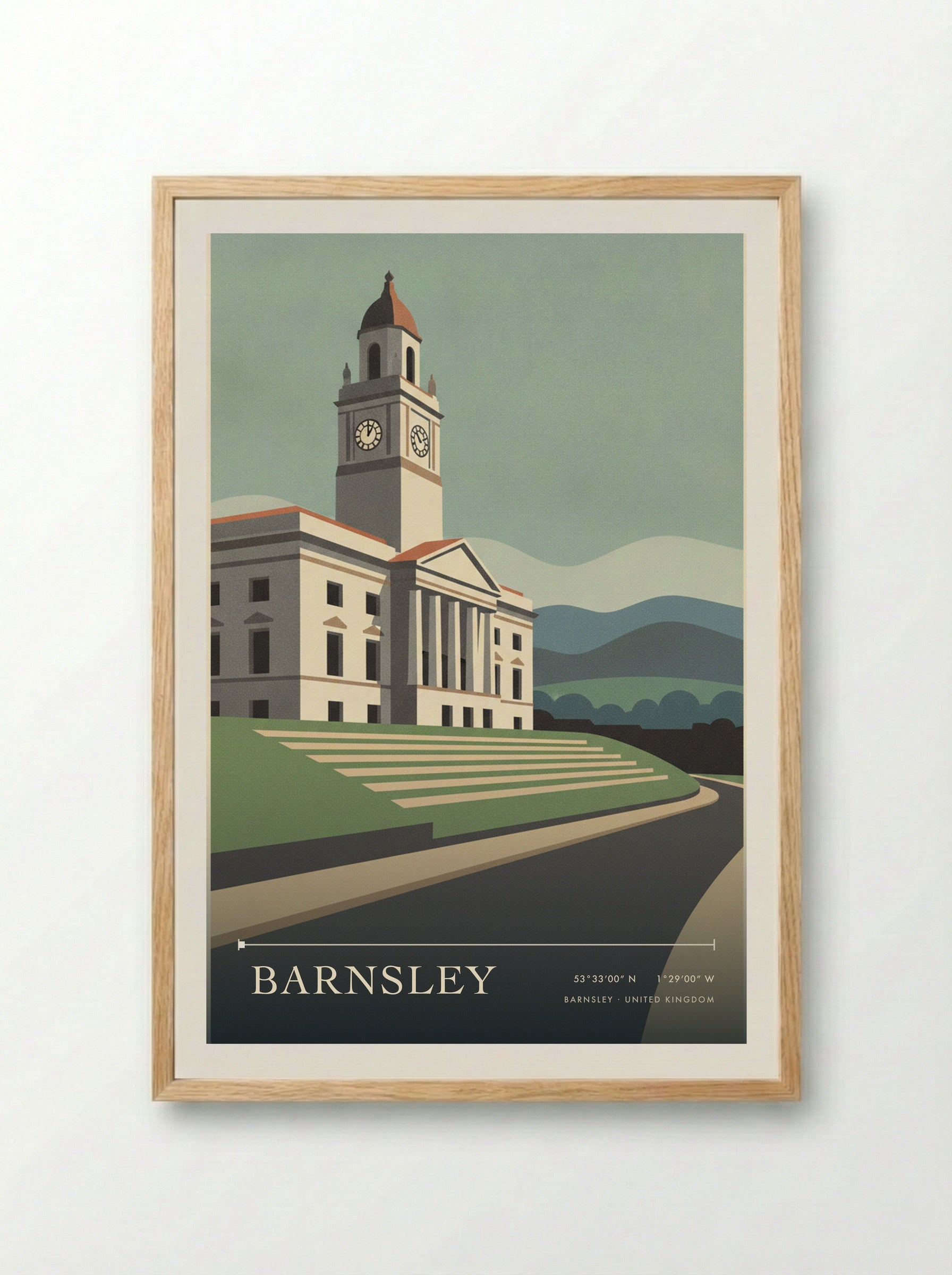 Barnsley United Kingdom Travel Poster - Framed Print Wood