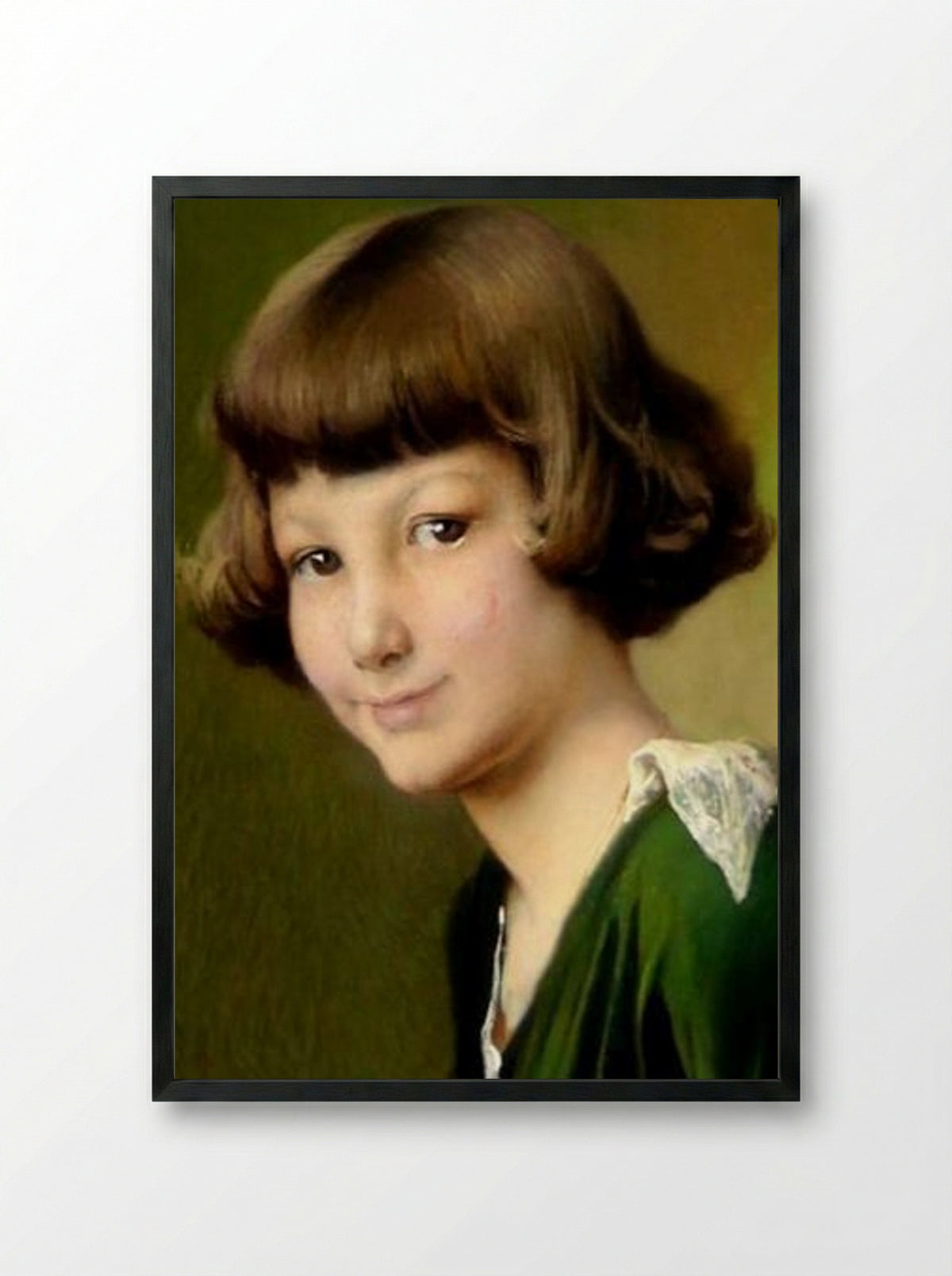 Baroness de Mevius (detail) - Firmin Baes - Framed Print Black