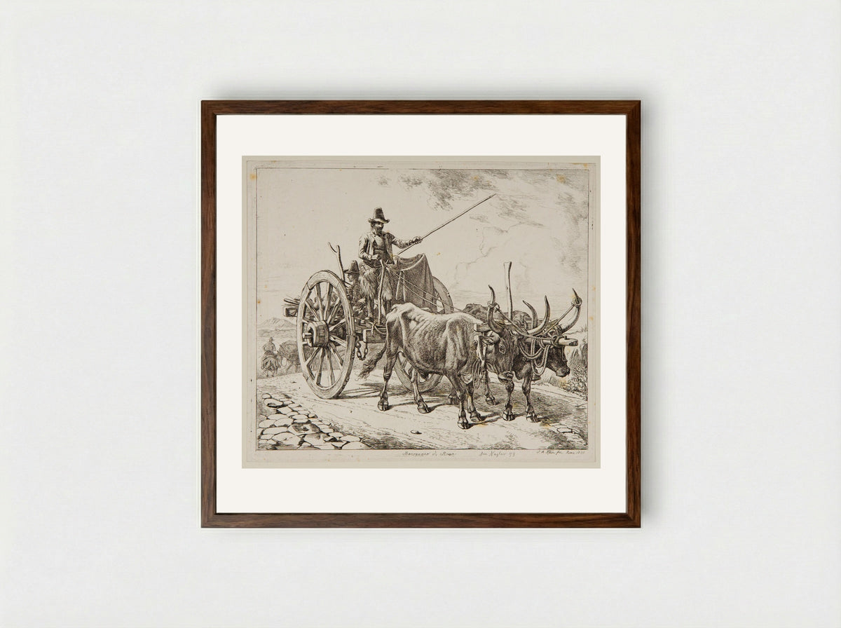 Barozzaro di Roma - Johann Adam Klein - Framed Print Dark Wood