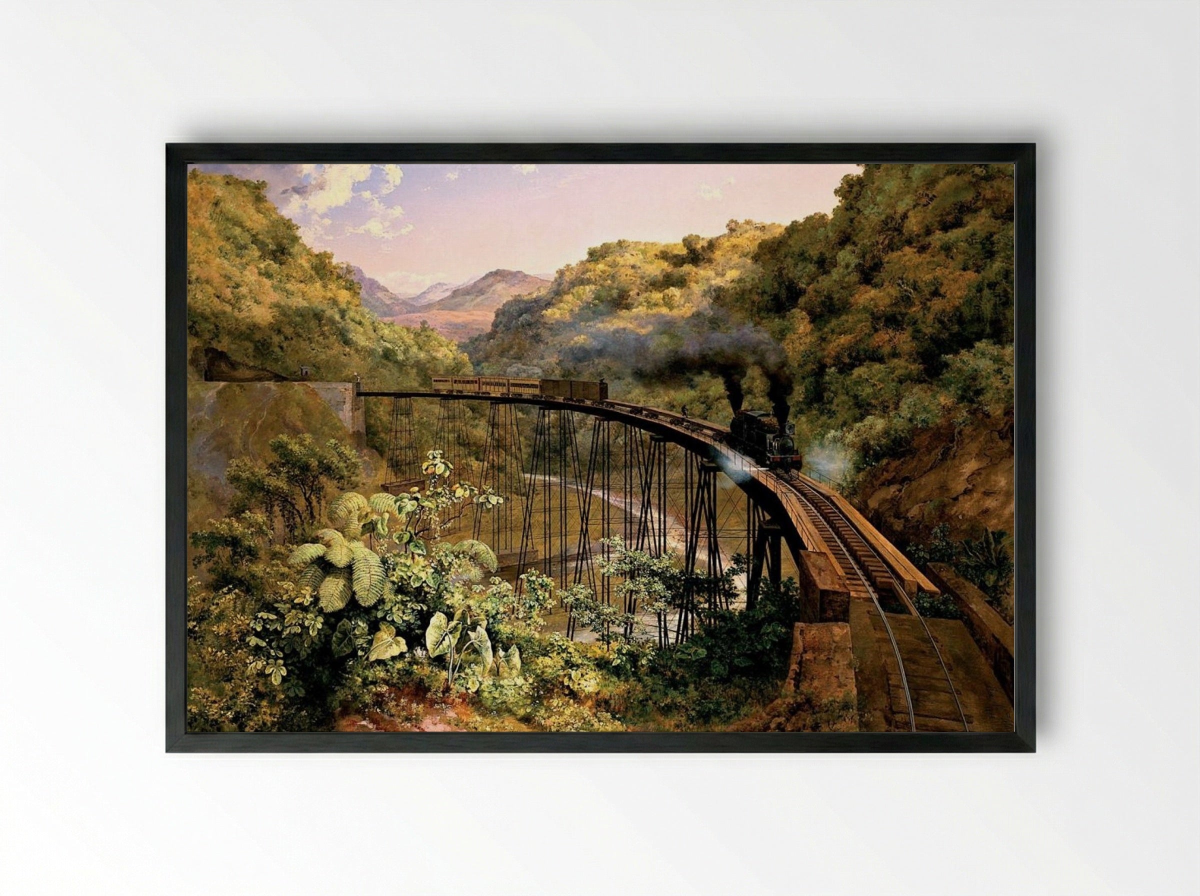 Barranca de Metlac - Jose Maria Velasco Gomez - Framed Print Black
