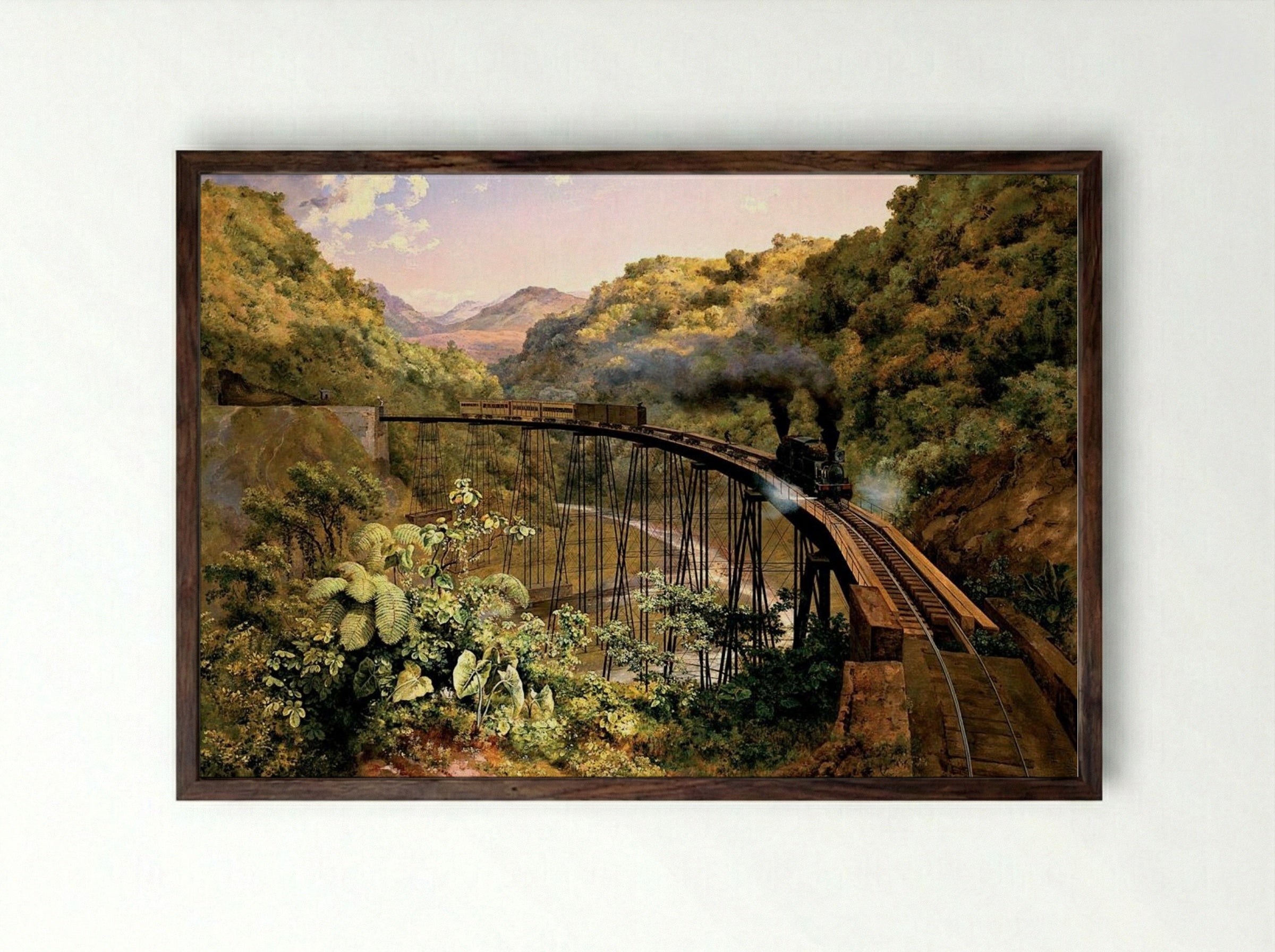 Barranca de Metlac - Jose Maria Velasco Gomez - Framed Print Dark Wood