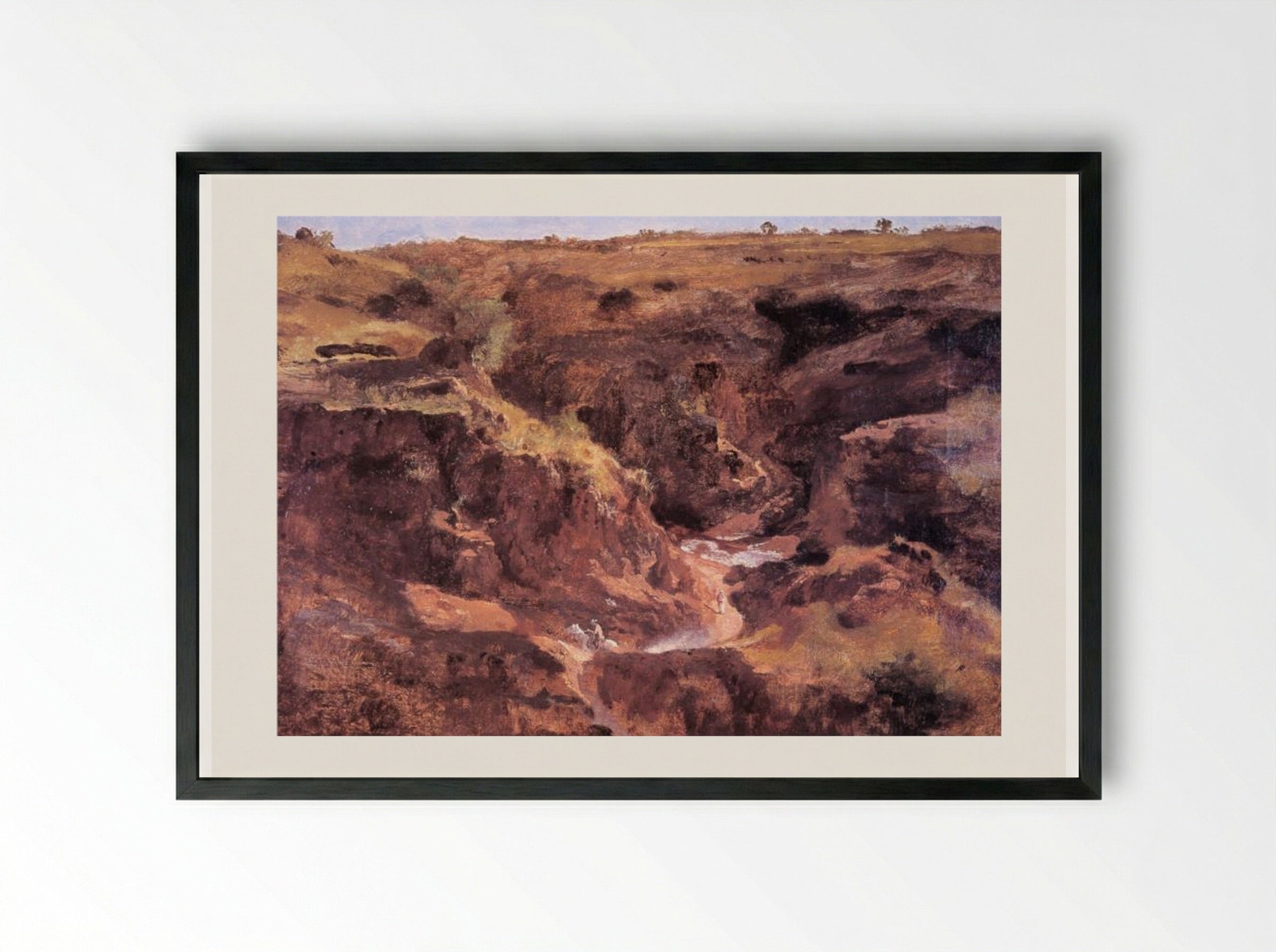 Barranca del Agua Santa - José María Velasco - Framed Print Black